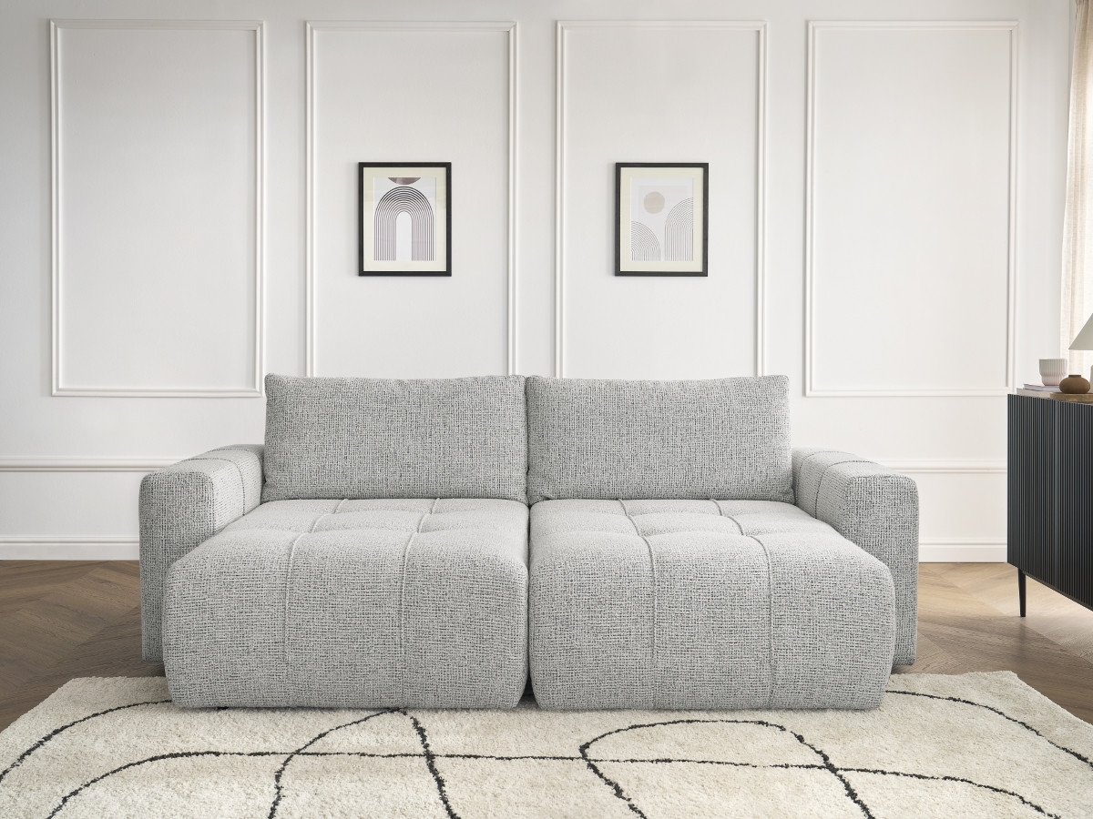 Bobochic Arsene Sofa 4-Sitzer Melange-Stoff Hellgrau
