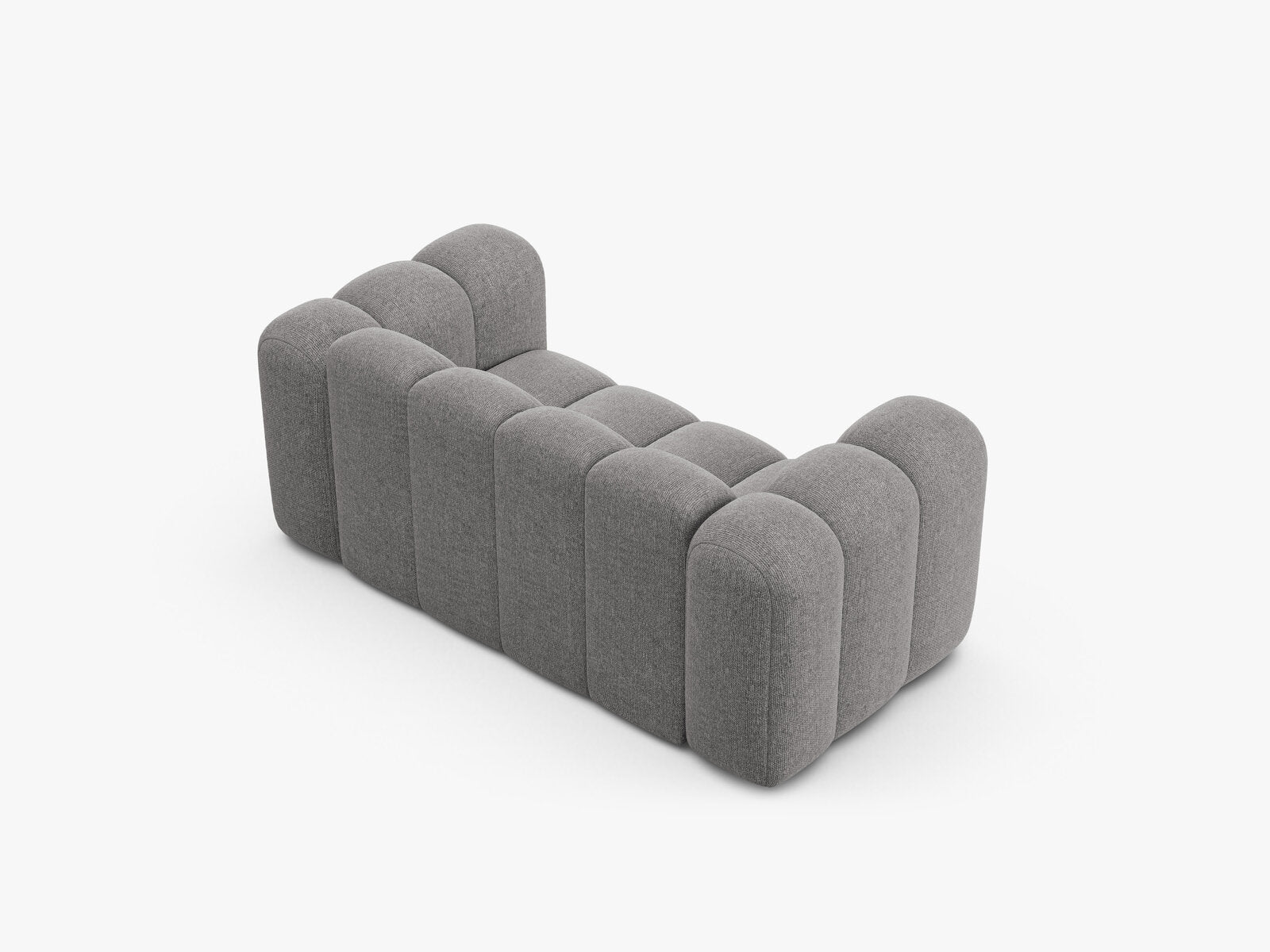 Micadoni Sofa Lupine 2-Sitzer kleine Version Chenille Eden Hellgrau