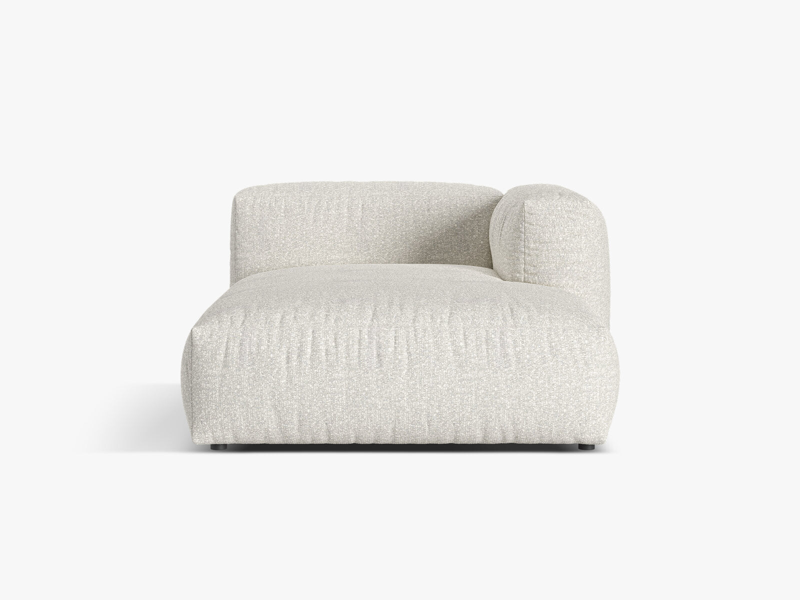Micadoni Recamiere Martina 1-Sitzer Rechts Boucle Monet Grau Beige Melange
