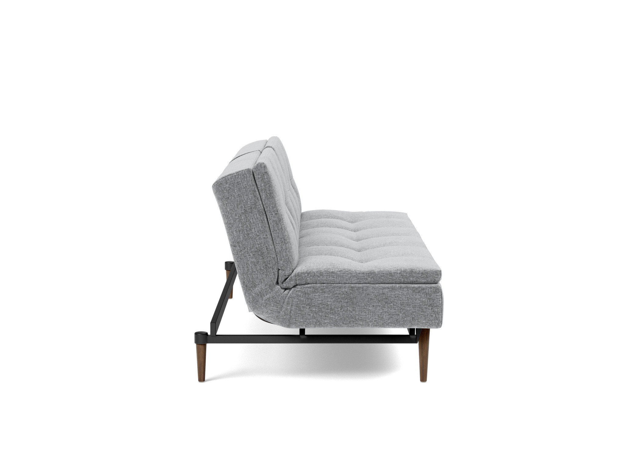 Schlafsofa Dublexo Strukturierter Stoff Twist 565-Granite Beine Styletto Eiche dunkel