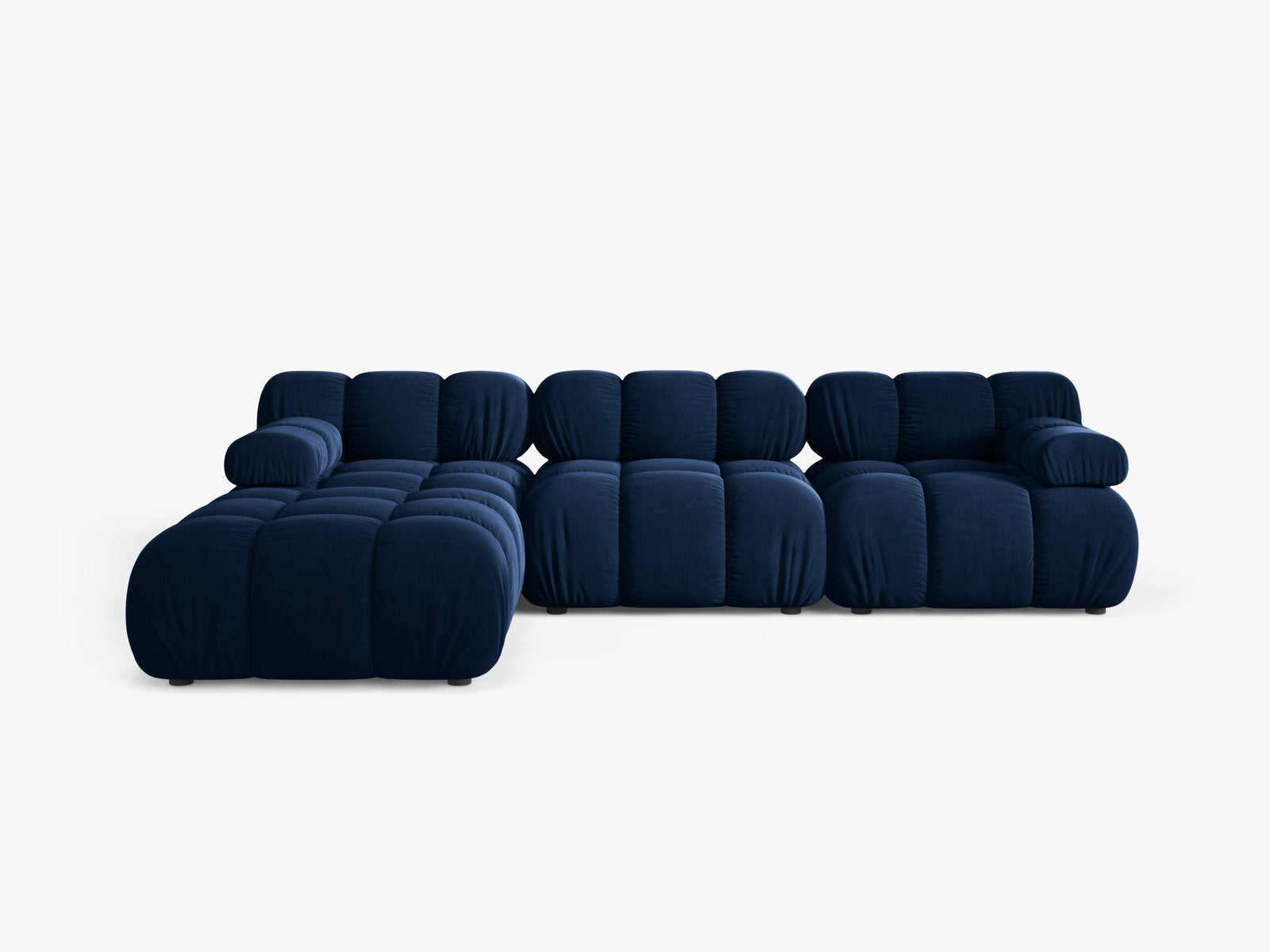 Micadoni Modulares Sofa Bellis 4-Sitzer mit flachem Modul Samt Bluvel Königsblau