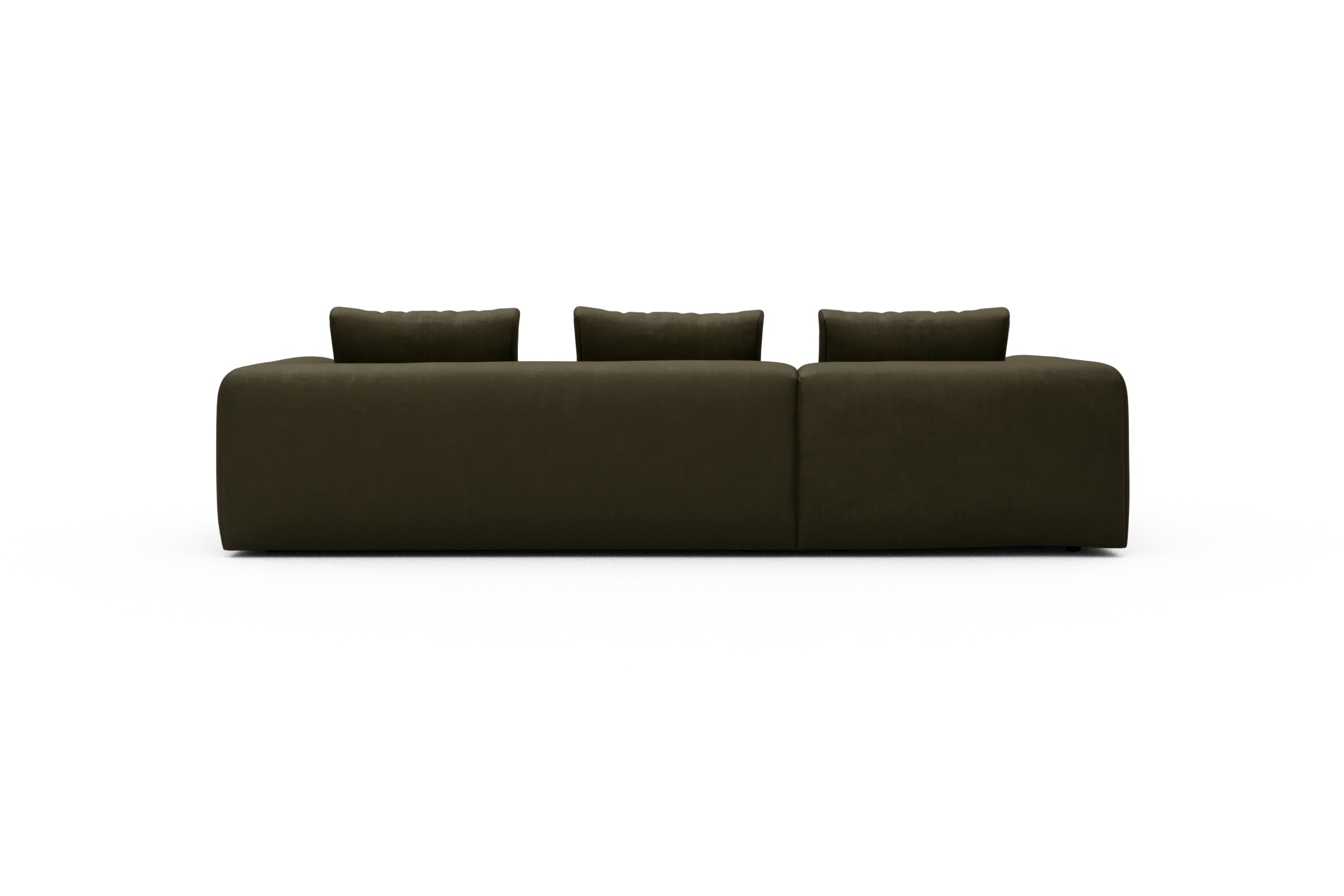 Ecksofa Fred Chaiselongue links mit 2,5-Sitzer Cordufine-Pine-Green