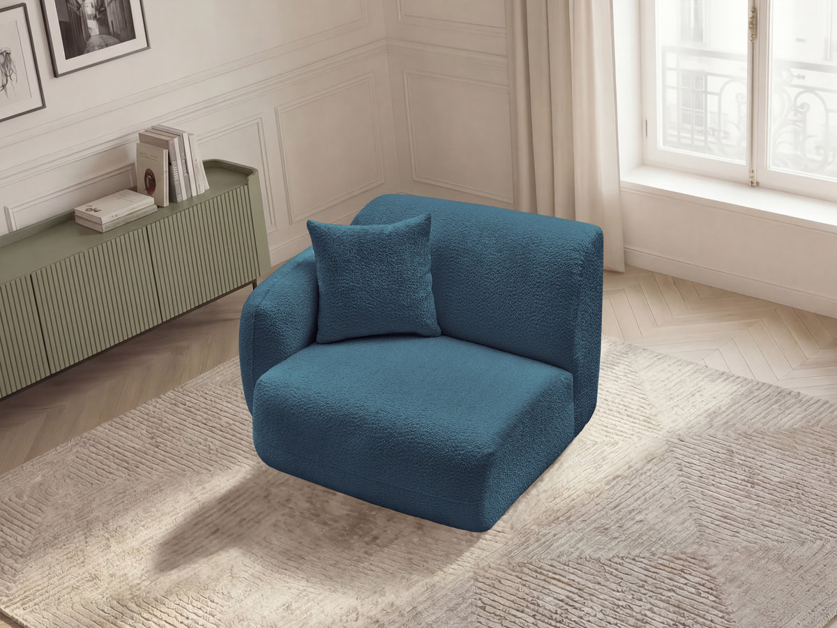 Bobochic Anda Sofamodul 1-Sitzer 104 × 103 cm Chenille Hellblau Ecke links