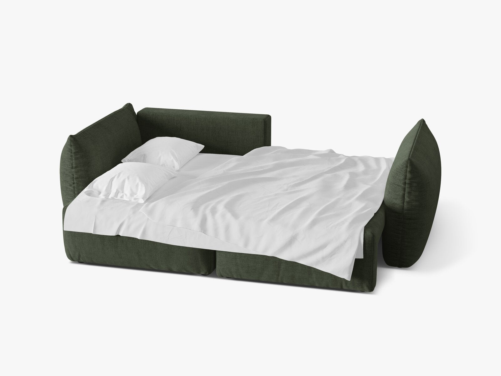 Micadoni Bloom Ecksofa 3-Sitzer mit Schlaffunktion Links Strukturierter Stoff Wind Moosgrün