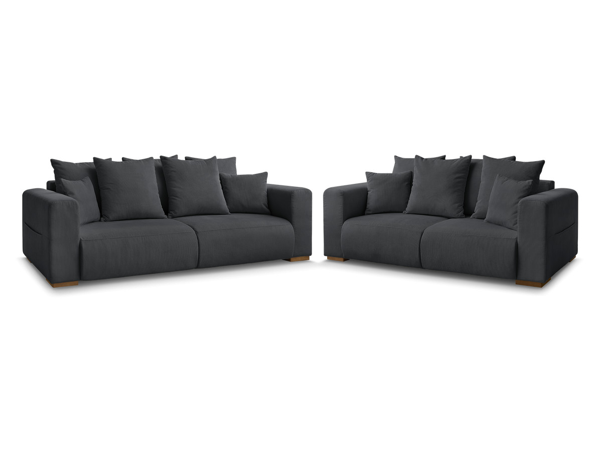 Bobochic Sidonie Sofa 5-Sitzer Cordsamt Schwarz
