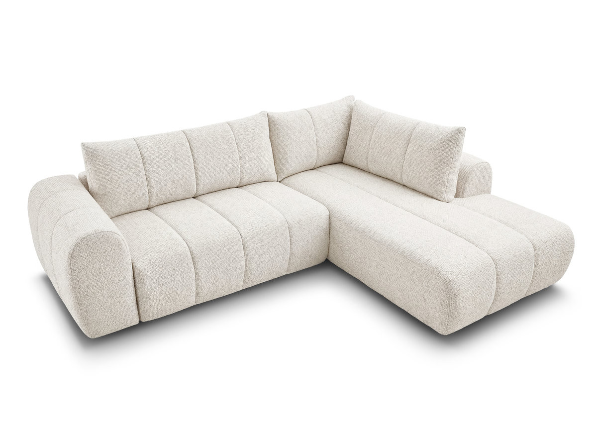 Bobochic Nesty Ecksofa in L-Form, 256 cm Melange-Stoff Beige Ecke rechts
