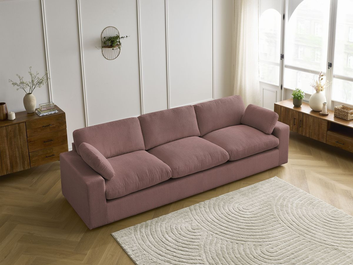 Bobochic Belair Sofa 4-Sitzer Cordsamt Rosa