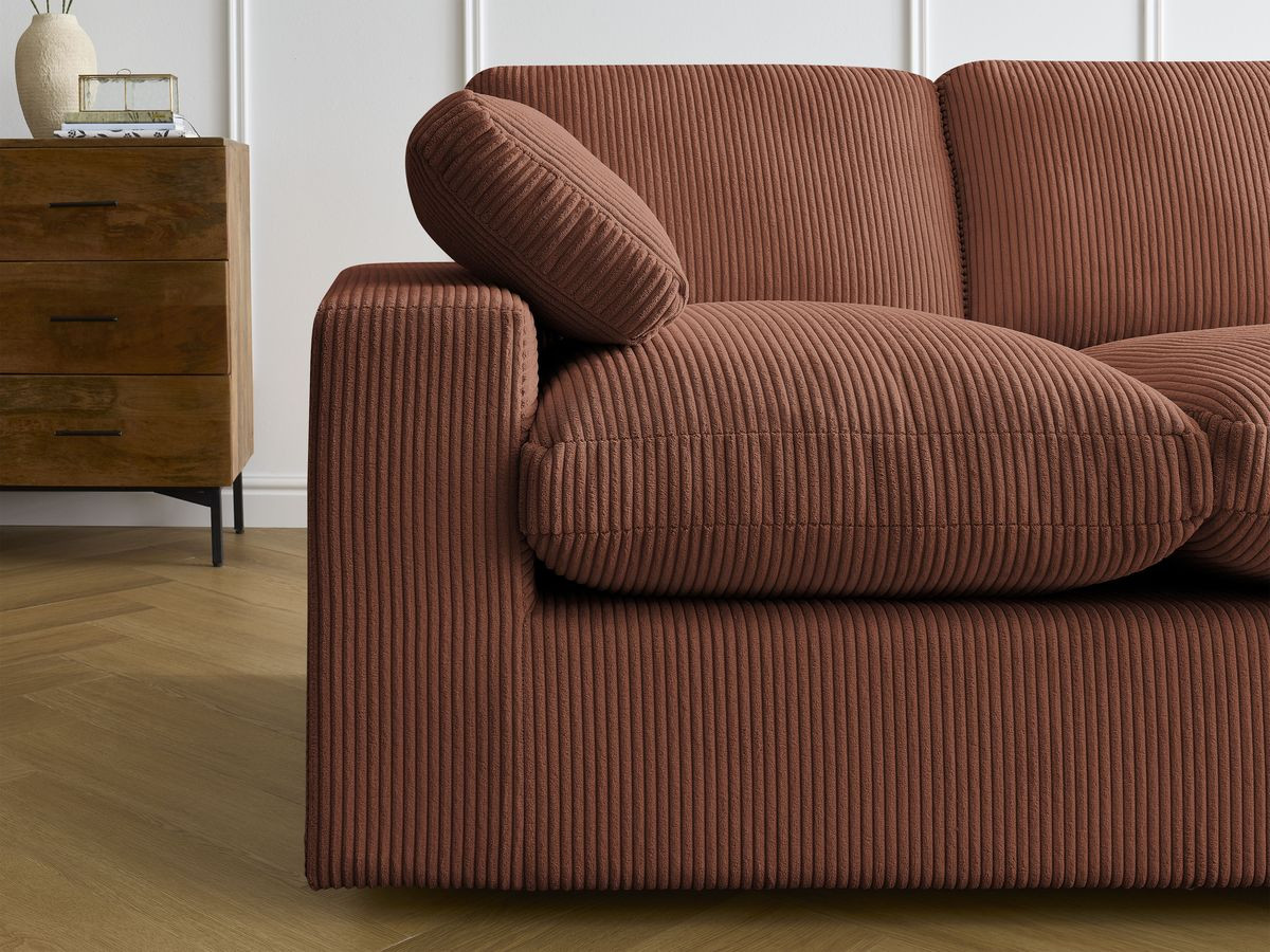 Bobochic Belair Ecksofa 280 × 139 cm Cordsamt Orange