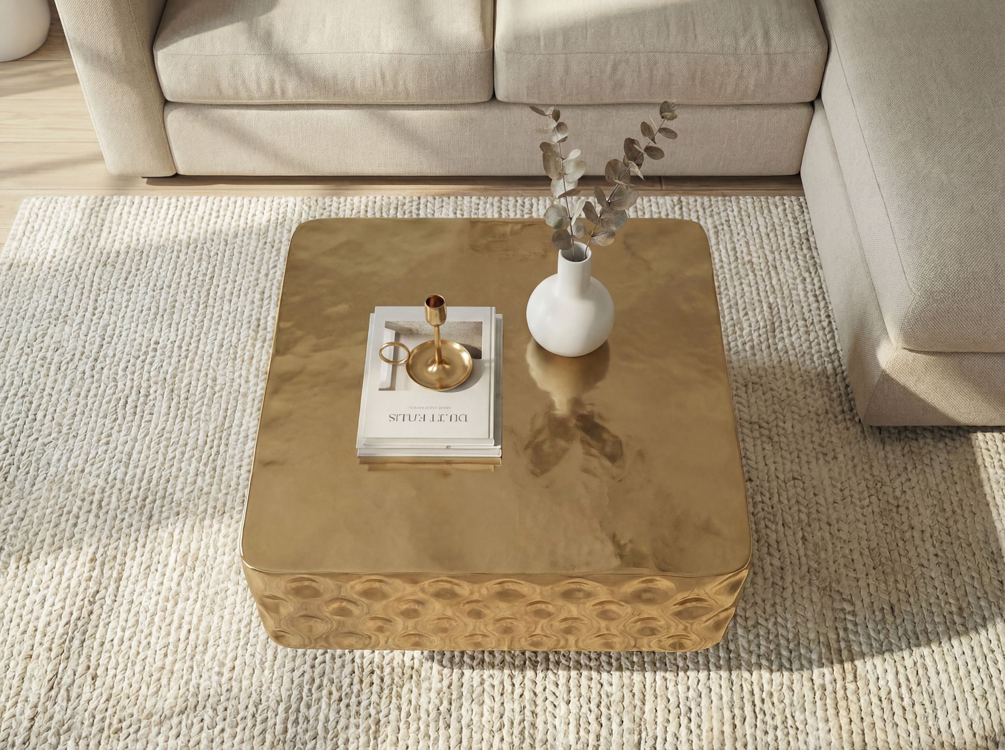 Couchtisch Lister Aluminium Gold 60 × 60 × 38 cm