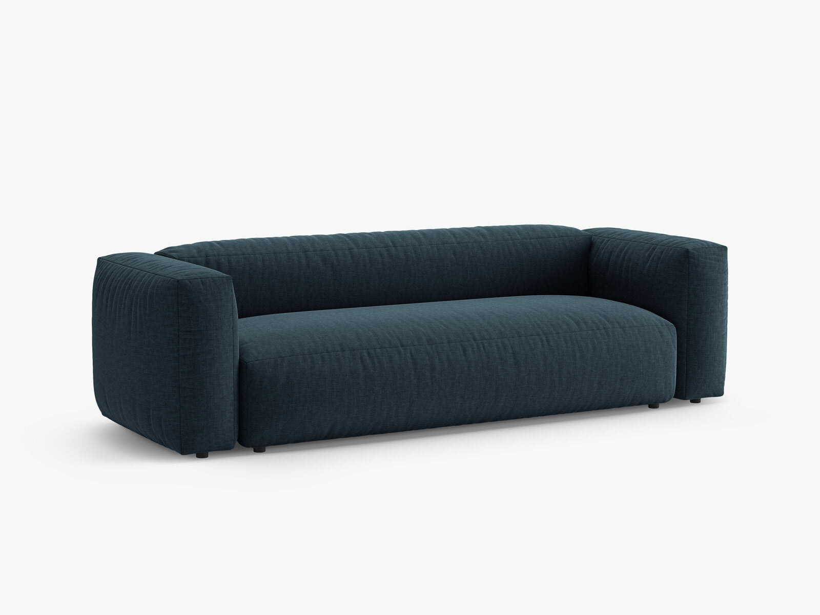 Micadoni Martina Schlafsofa 3-Sitzer Strukturierter Stoff Boston Jeansblau