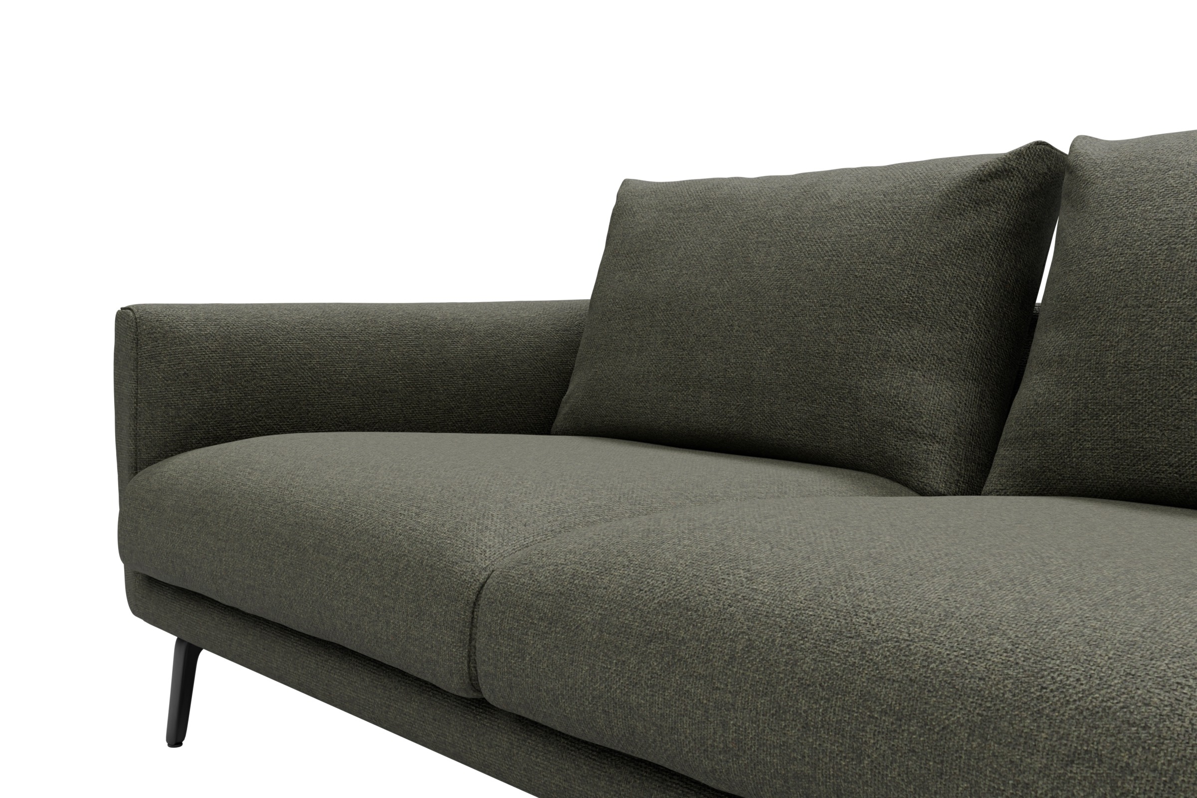 Ecksofa Karl Chaiselongue rechts mit 2,5-Sitzer Sama-Winter-Moss