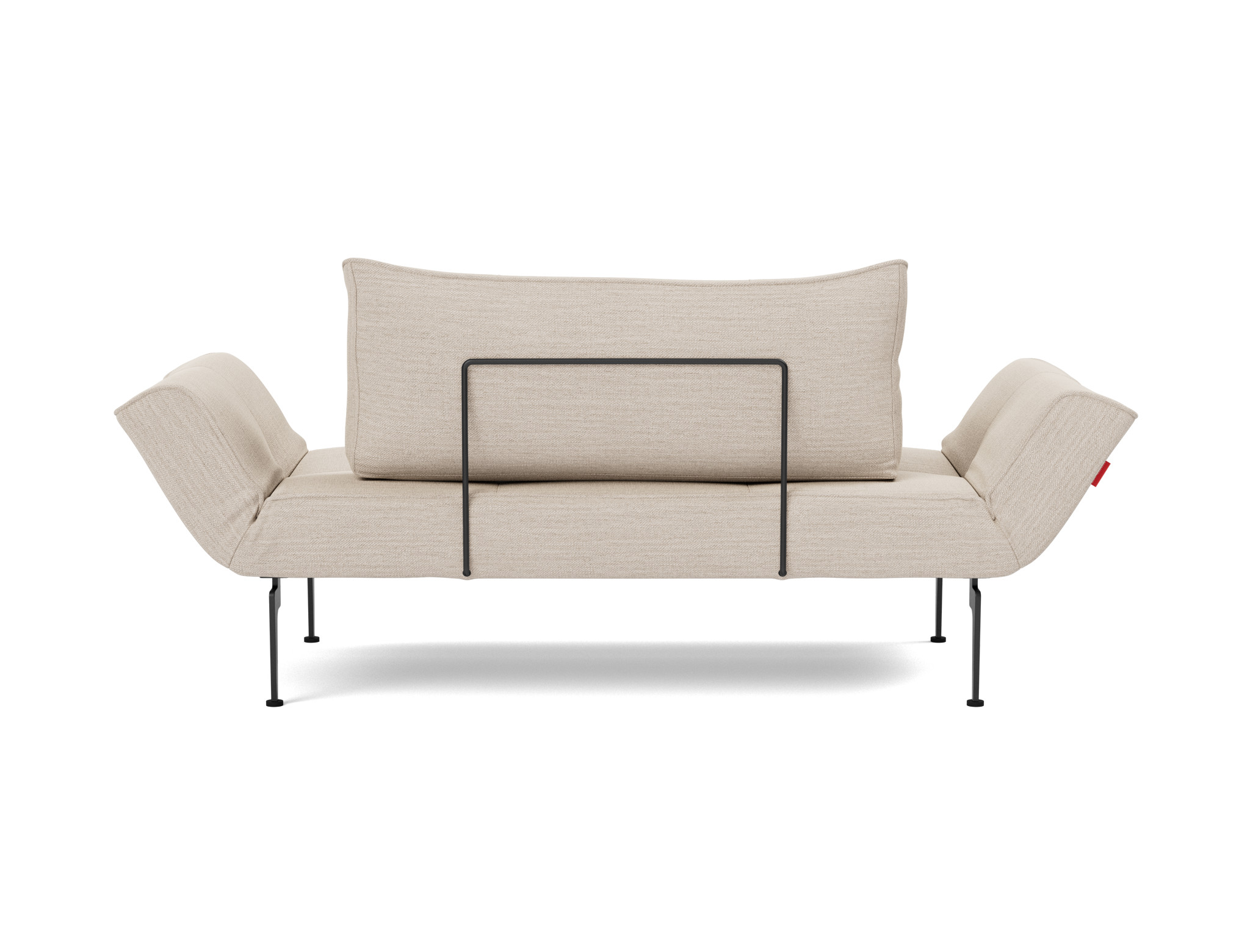 Tagesbett Zeal Webstoff Blida 612-Sand-Grey Beine Laser schwarz