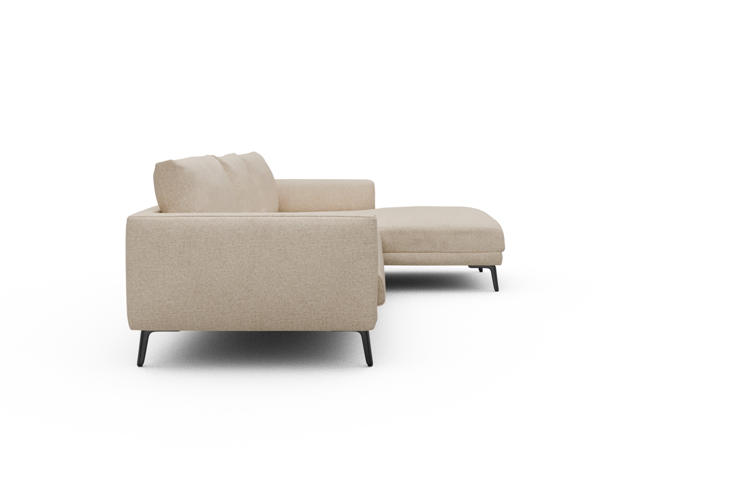 Ecksofa Karl Chaiselongue rechts mit 2,5-Sitzer Casone-Natural-Beige