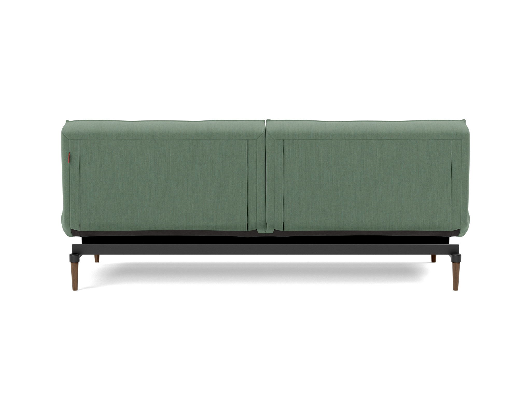 Schlafsofa Splitback Flachgewebe Elegance 518-Green Beine Styletto Eiche dunkel