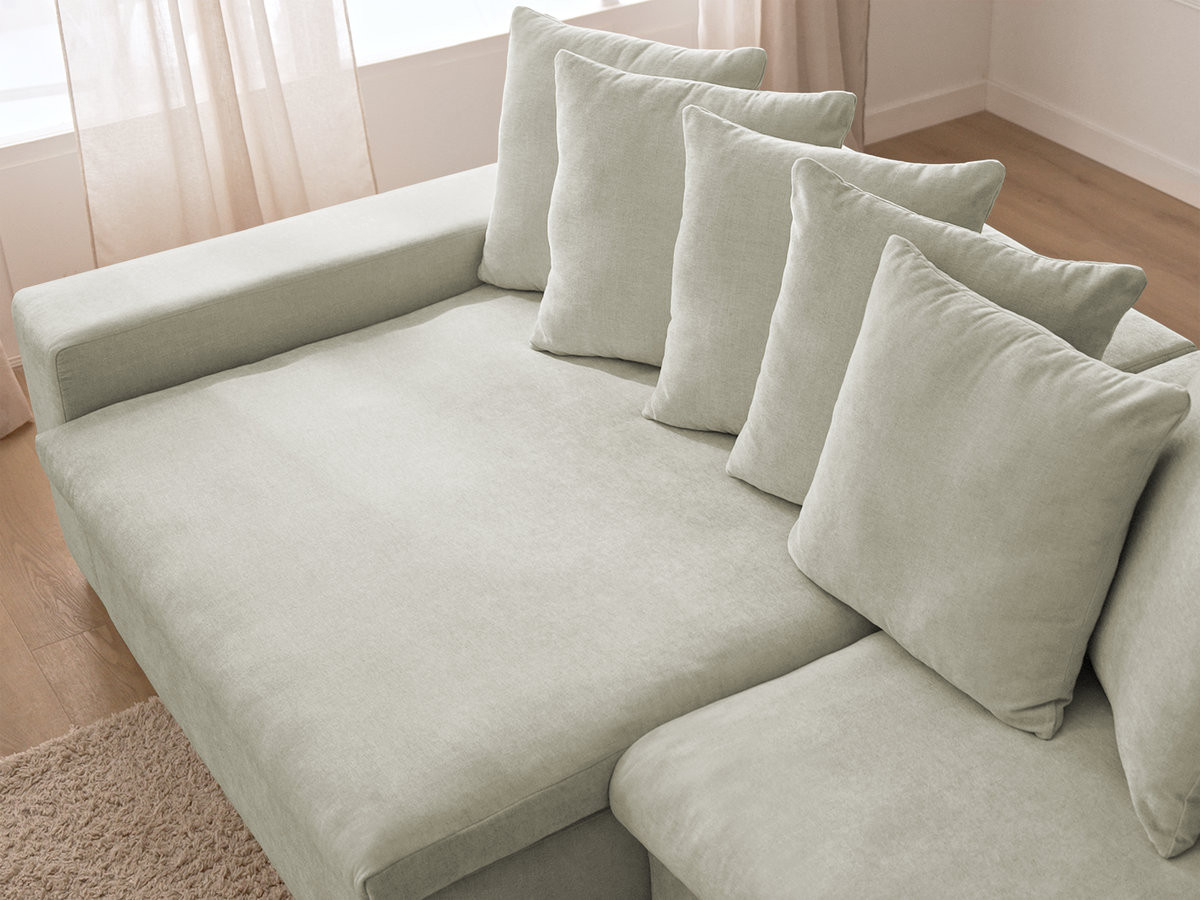 Bobochic Enore Ecksofa 330 × 100 cm Stoff Beige Ecke links