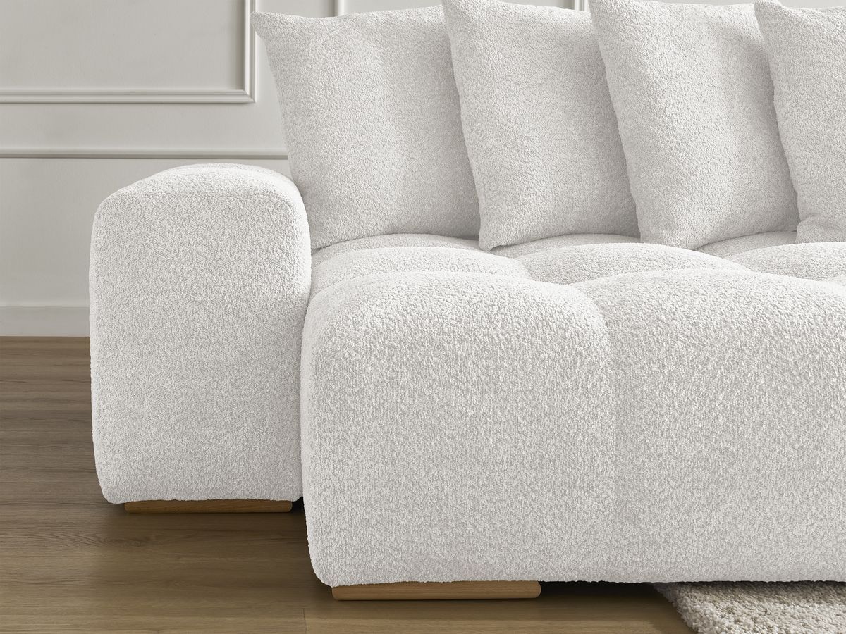 Bobochic Anakin Wohnlandschaft, 10 Kissen Bouclé-Stoff Weiß