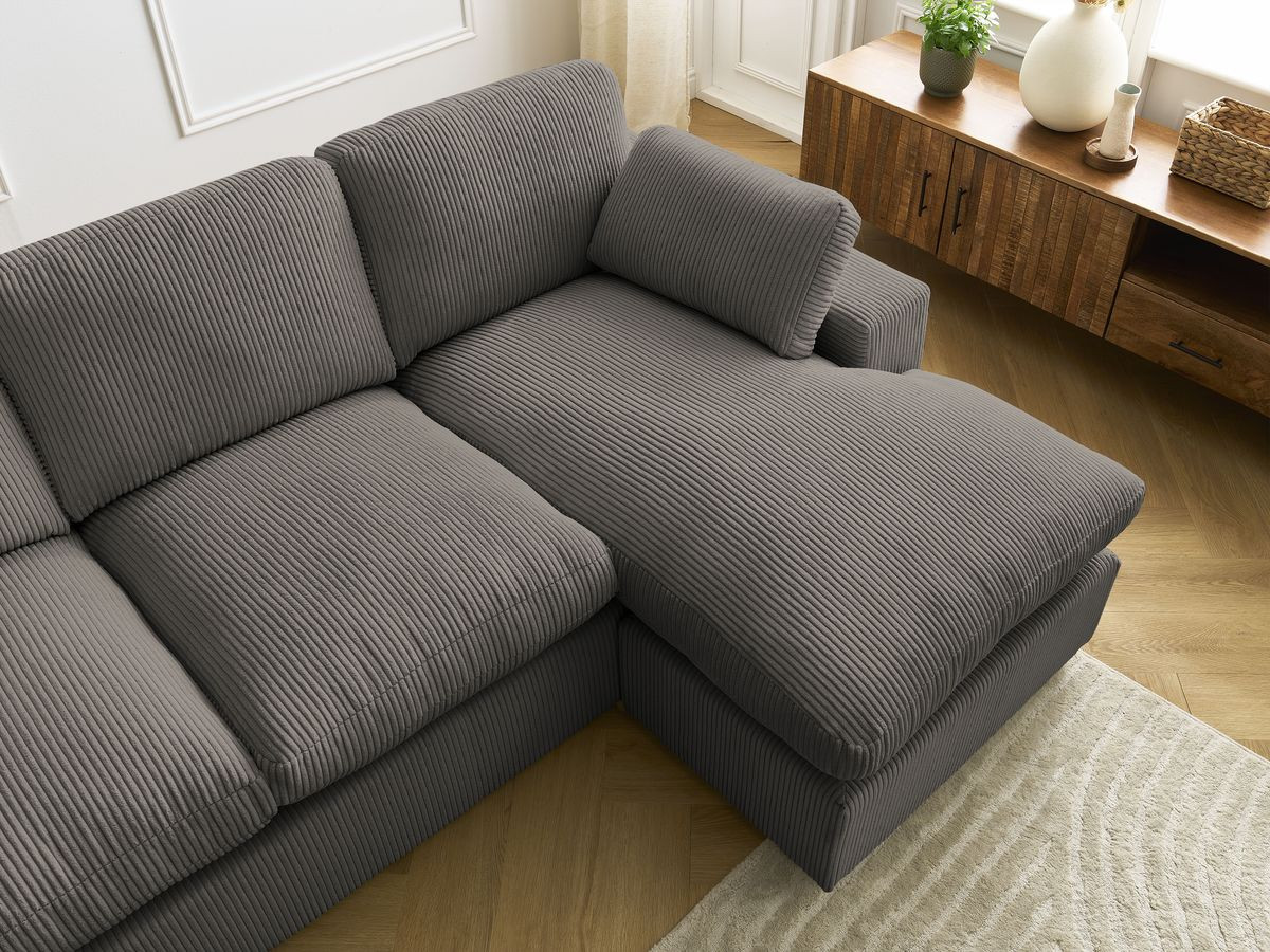 Bobochic Belair Ecksofa 220 × 139 cm Cordsamt Taupe