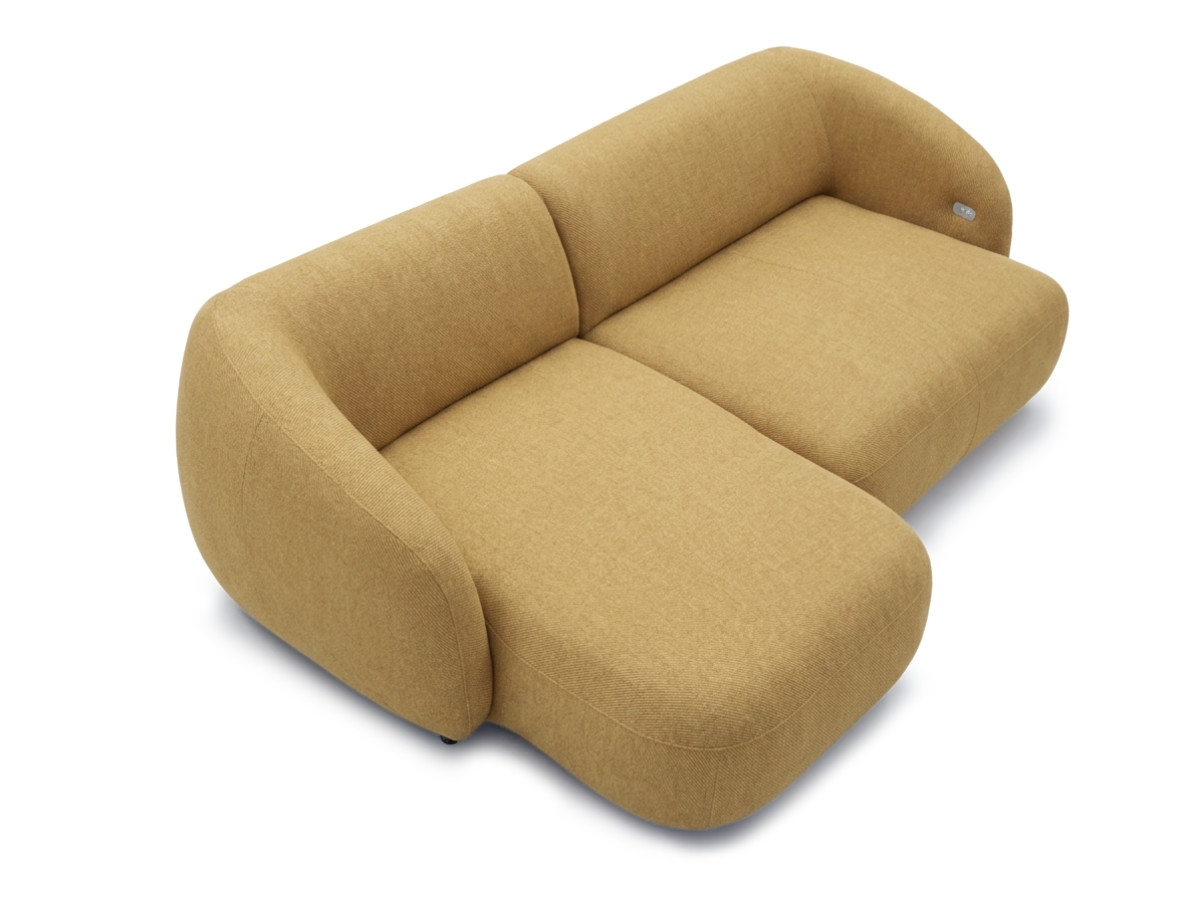 Bobochic Halo Ecksofa mit Schlaffunktion Stoff Gelb Ecke links