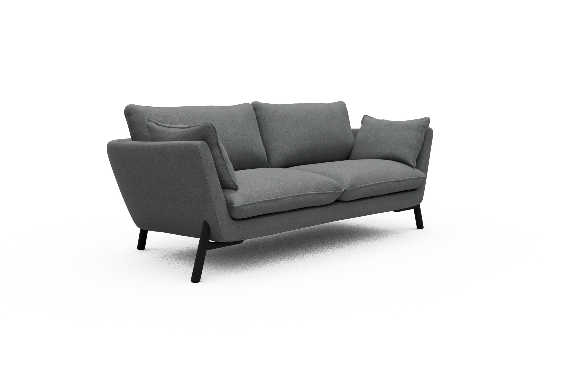 Sofa Emil 2-Sitzer Beinfarbe Eiche Schwarz Satya-Steel