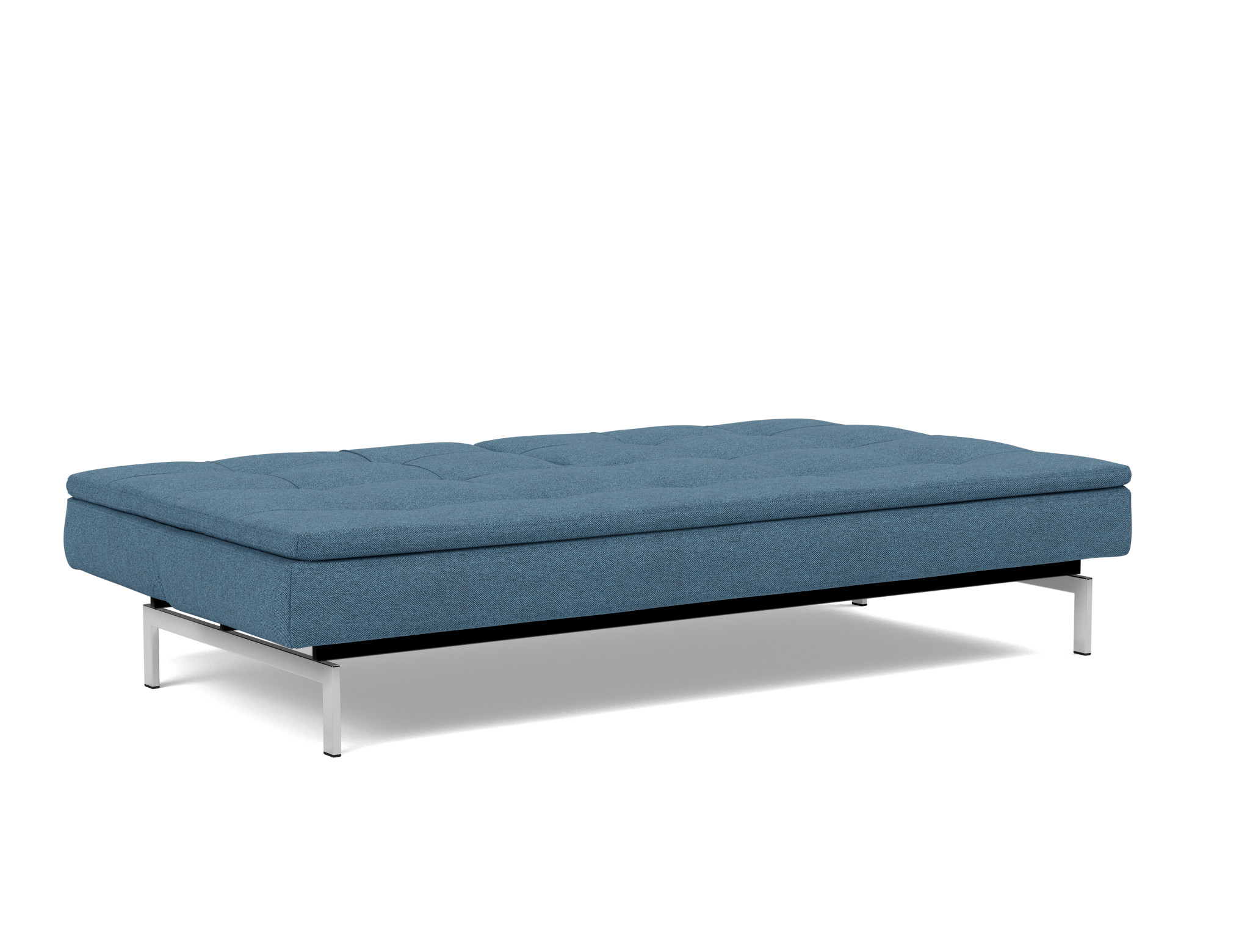 Schlafsofa Dublexo Strukturierter Stoff Weda 302-Weda-Blue Beine Chrom
