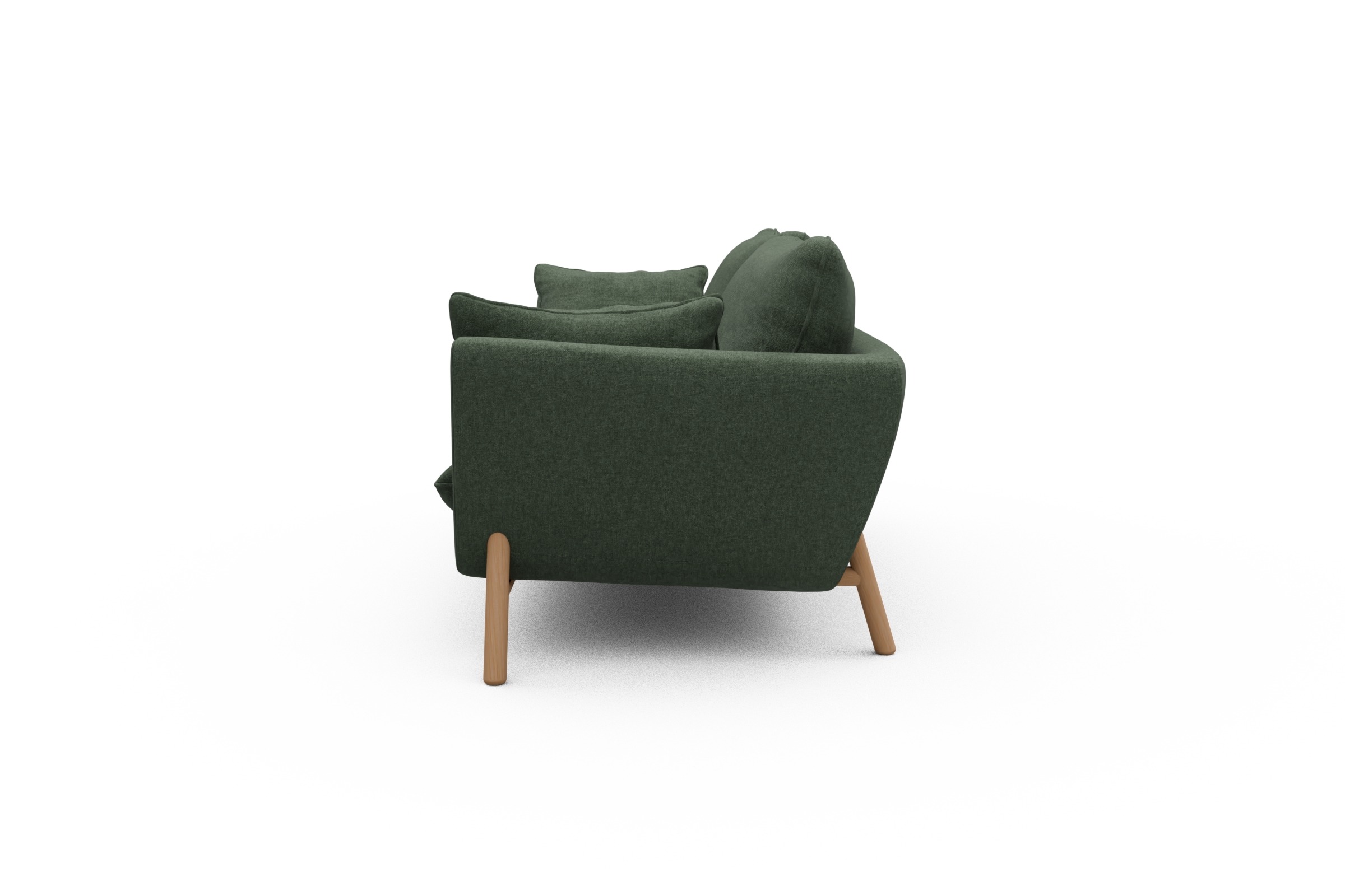 Sofa Emil 3-Sitzer Beinfarbe Eiche Natur Casone-Forest-Green