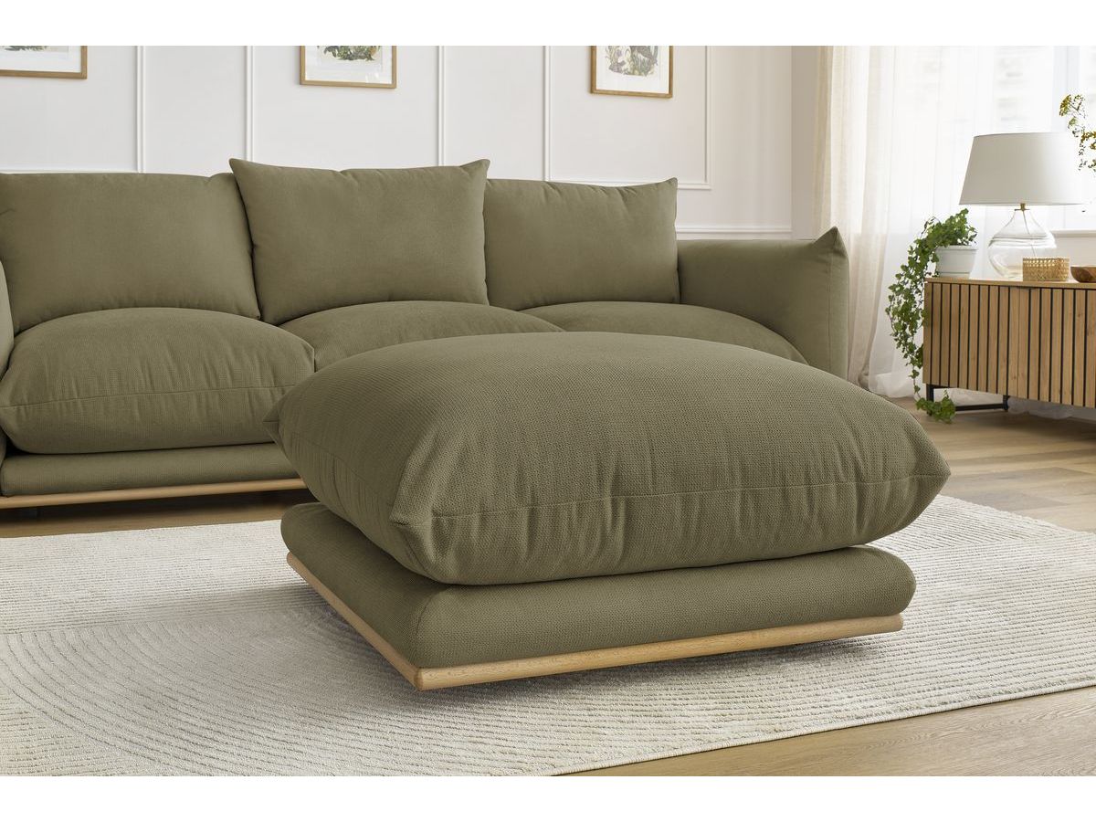 Bobochic Ernest Sofa 4-Sitzer mit Pouf Stoff Grün