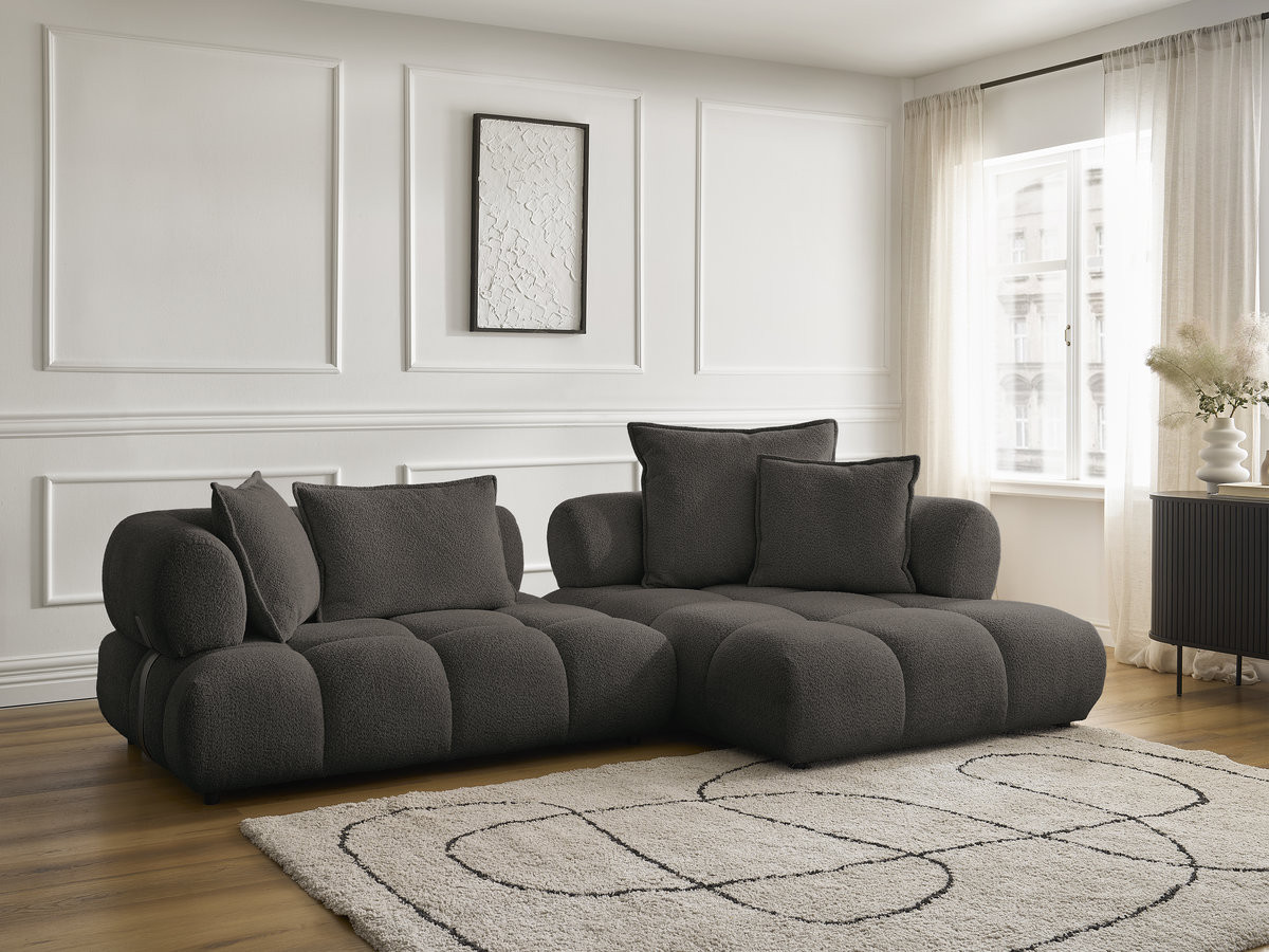 Bobochic Alya Ecksofa Bouclé-Stoff Braun Ecke rechts