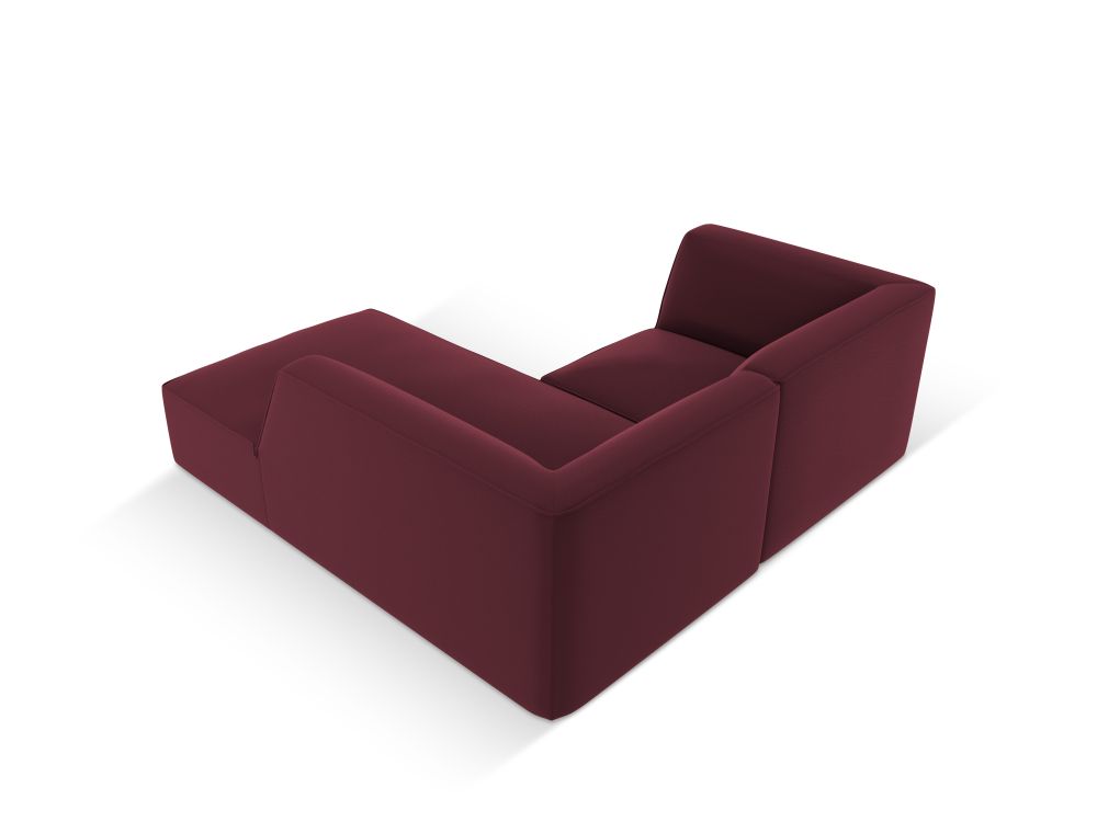 Cosmopolitan Design Ecksofa Siena 3-Sitzer Kunstleder Pacifico Bordeaux Rechts