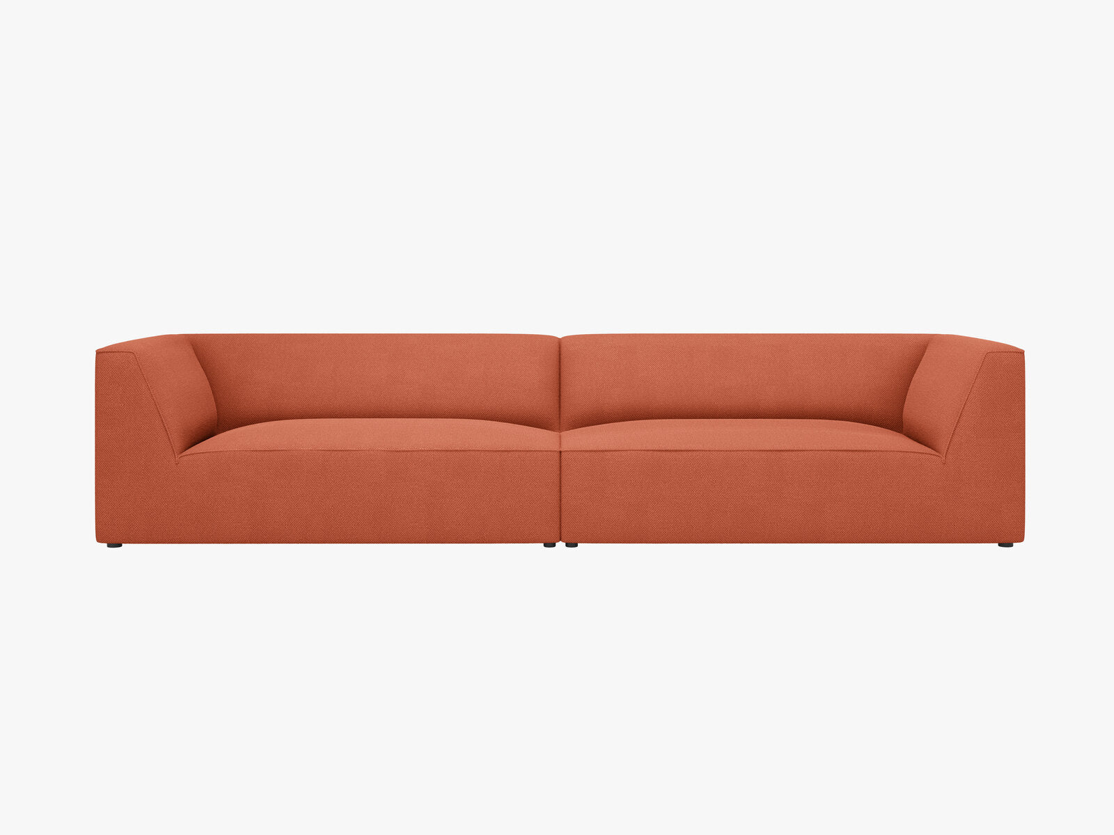 Micadoni Sofa Ruby 4-Sitzer Strukturierter Stoff Koralle
