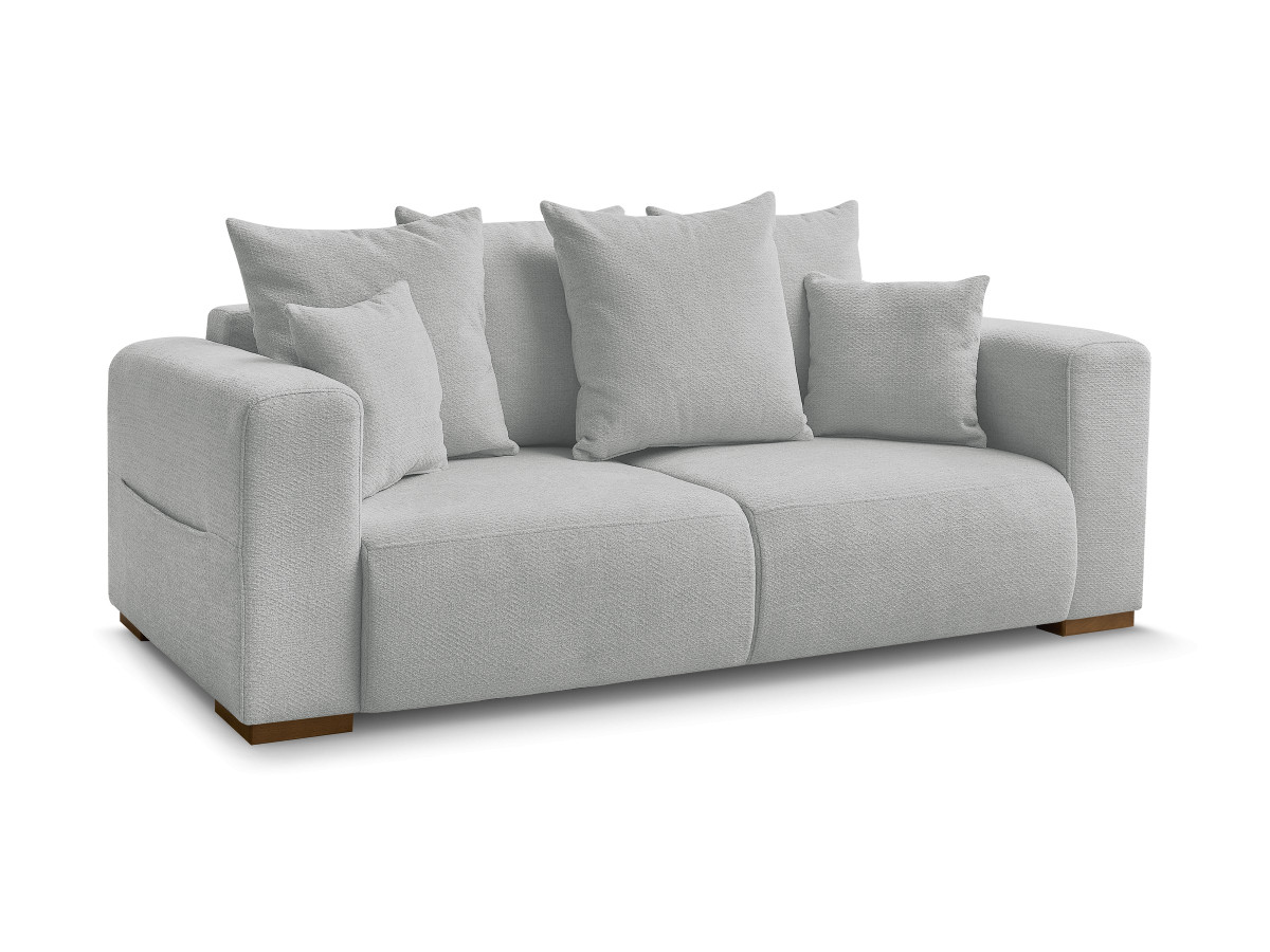 Bobochic Sidonie Sofa 2-Sitzer Melange-Stoff Hellgrau