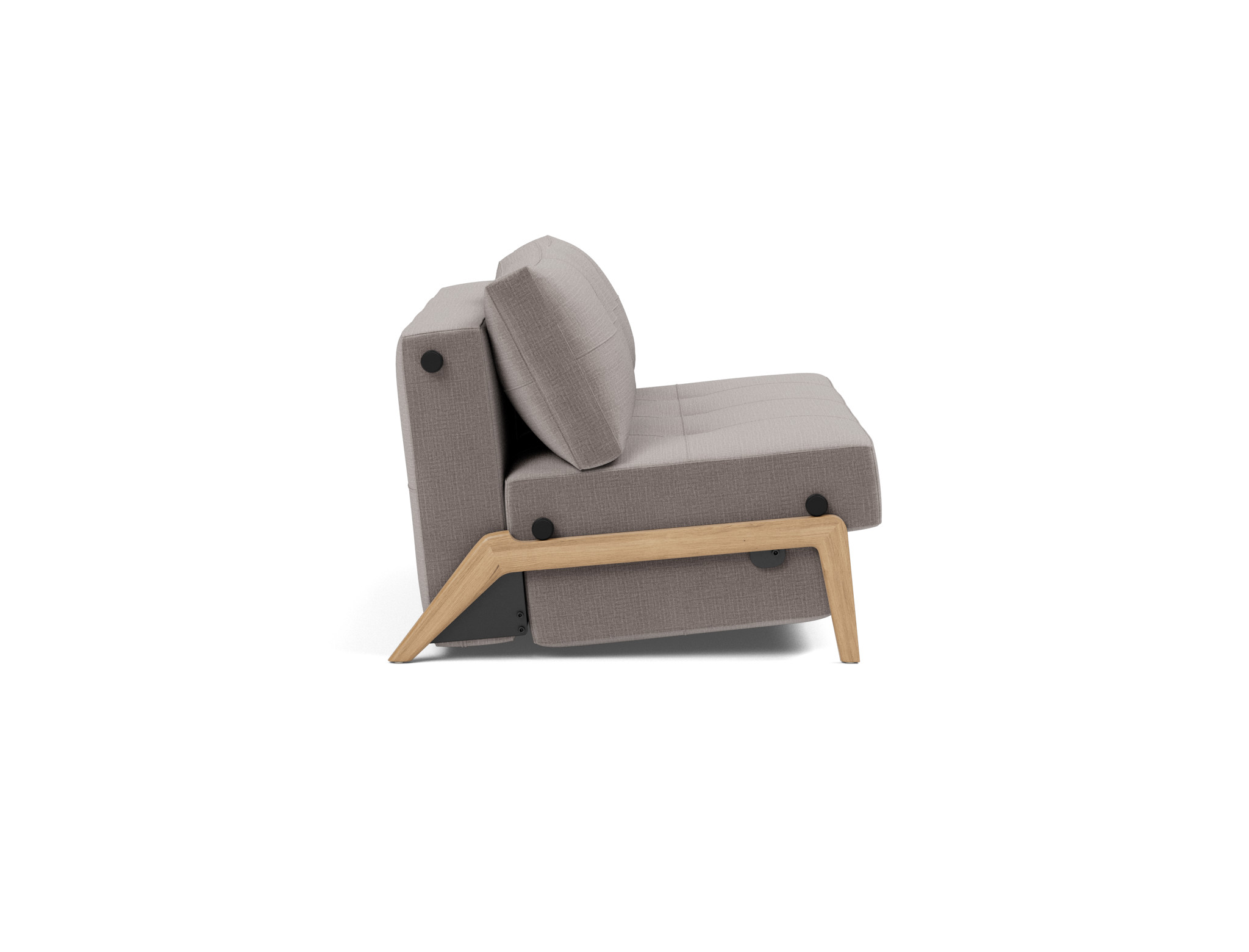 Schlafsofa Cubed 140 Chenille Esina 418-Truffle Beine Eiche