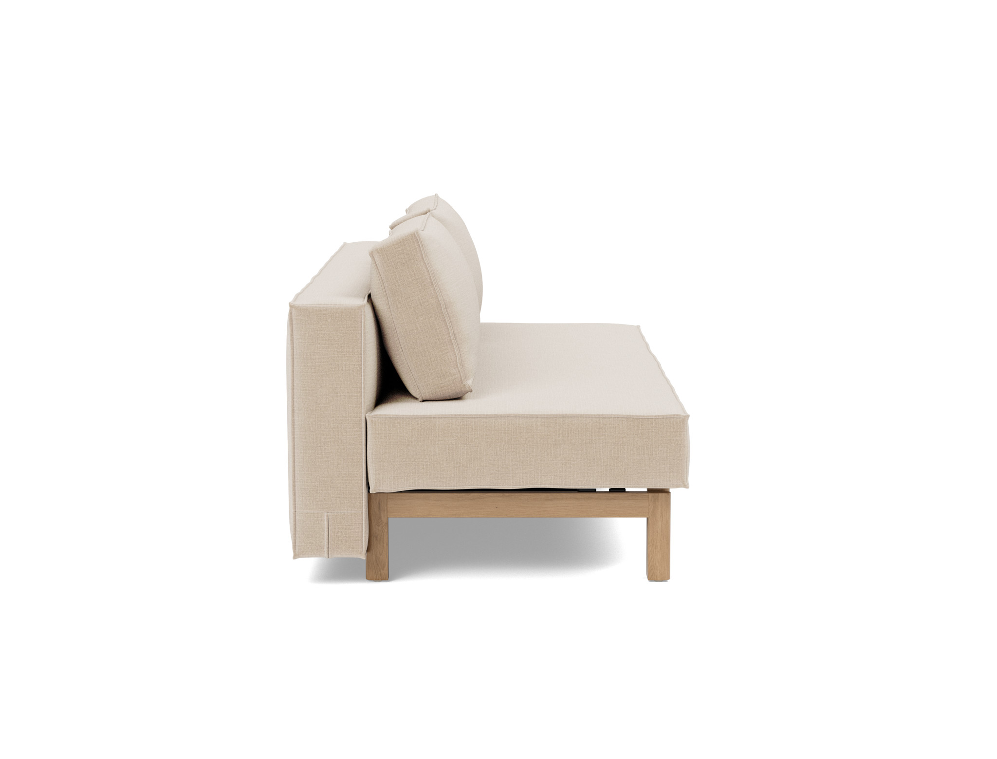 Schlafsofa Sly Chenille Esina 410-Almond-Beige Beine Eiche