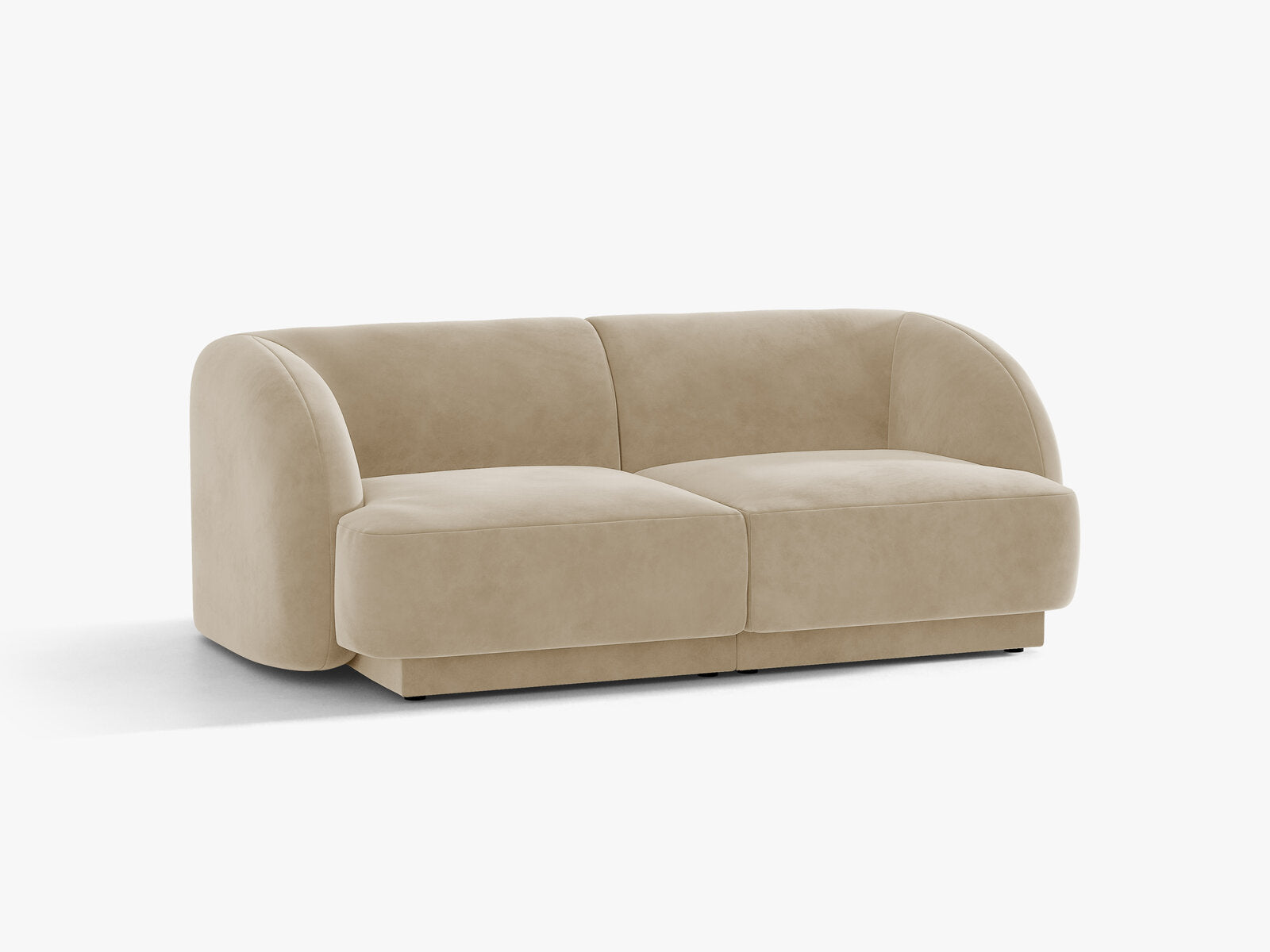 Micadoni Sofa Miley 2-Sitzer Samt Venus Beige