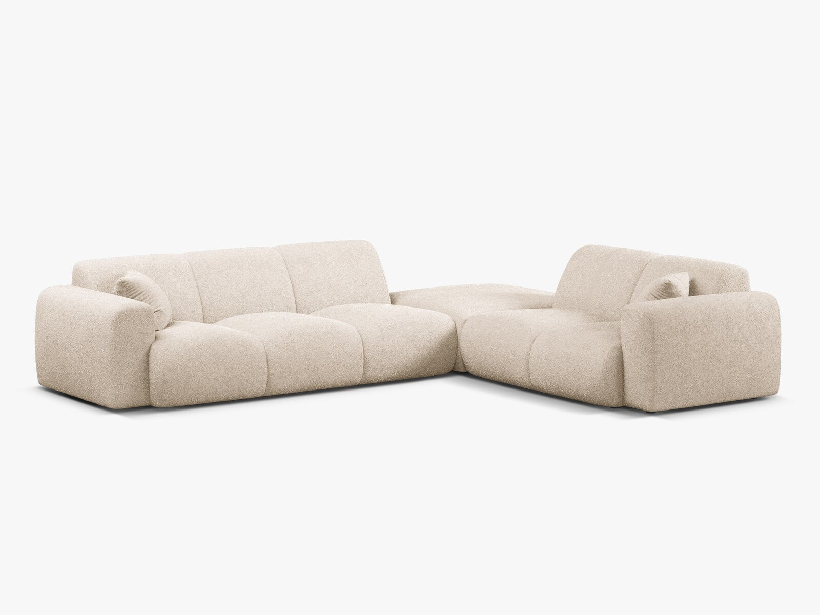 Micadoni Ecksofa Molino 6-Sitzer Rechts Boucle Baloo Beige