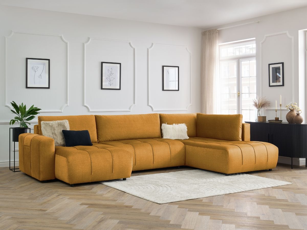 Bobochic Arsene Wohnlandschaft Samt Gelb Ecke links