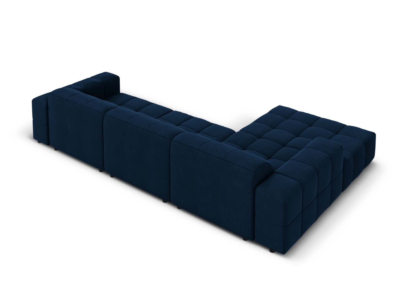 Cosmopolitan Design Ecksofa Chicago 4-Sitzer Samt Bluvel Königsblau Links