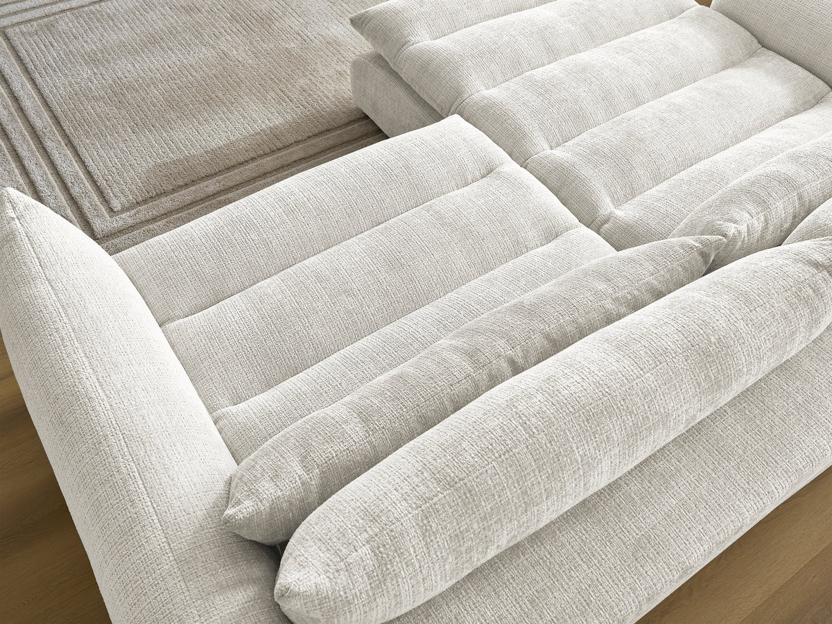 Bobochic Neil Ecksofa Strukturstoff Weiß Ecke links
