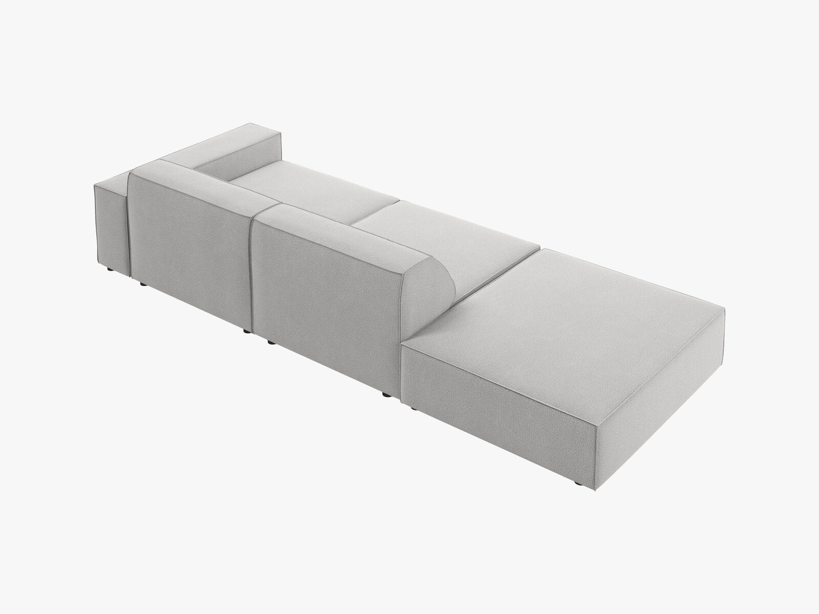 Micadoni Sofa Jodie 3-Sitzer Links Strukturierter Stoff Megan Hellgrau