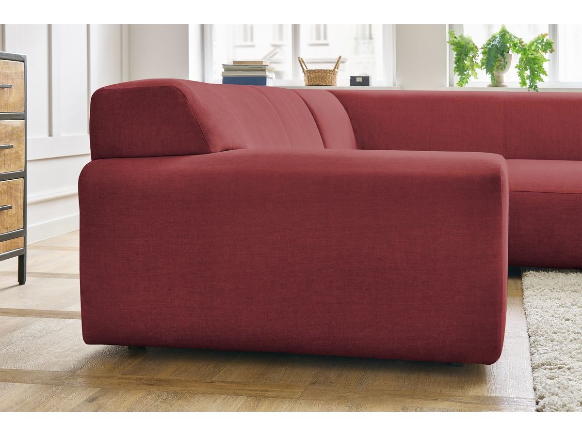 Bobochic Lavena Ecksofa 312 × 220 cm Samt Orange Ecke rechts
