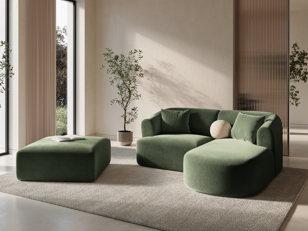 Cosmopolitan Design Pouf Campi Samt Vogue Grün