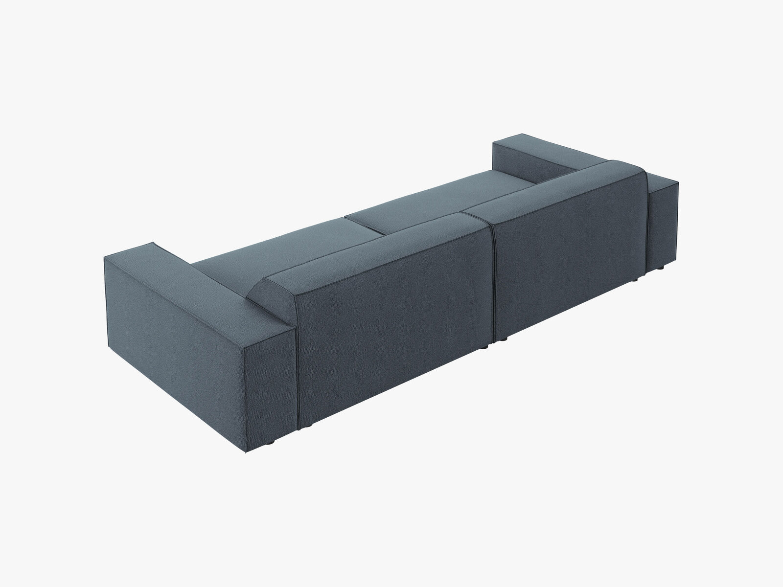 Micadoni Sofa Jodie 4-Sitzer Strukturierter Stoff Megan Blau
