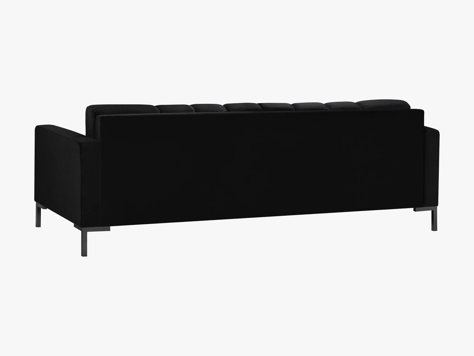 Micadoni Sofa Mamaia 4-Sitzer Samt Bluvel Schwarz schwarze Beine