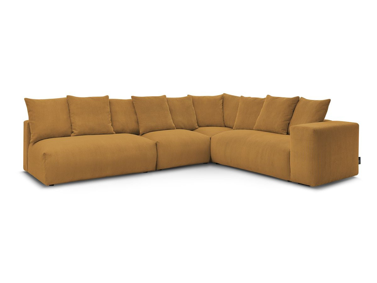 Bobochic Voltaire Ecksofa 322 × 268 cm Cordsamt Gelb Ecke rechts