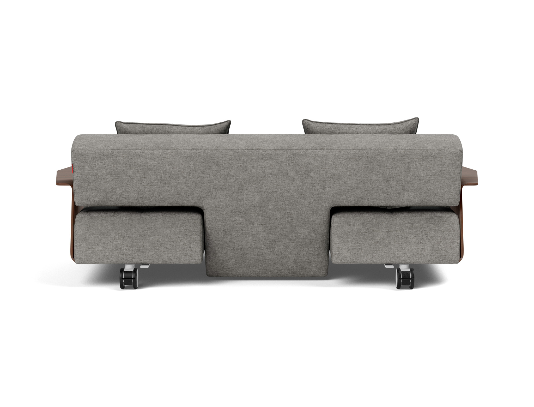 Schlafsofa Long Horn D.E.L. mit Armlehnen Flachgewebe Avella 282-Warm-Grey