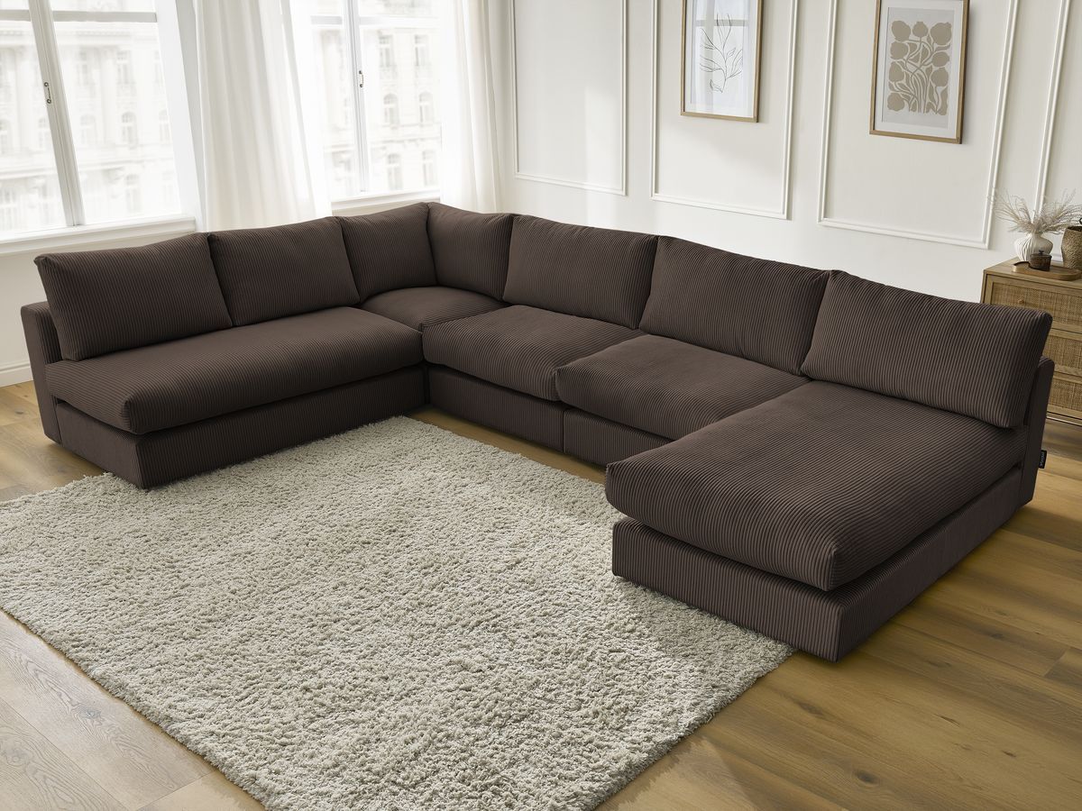 Bobochic Paris Ecksofa Cordsamt Braun