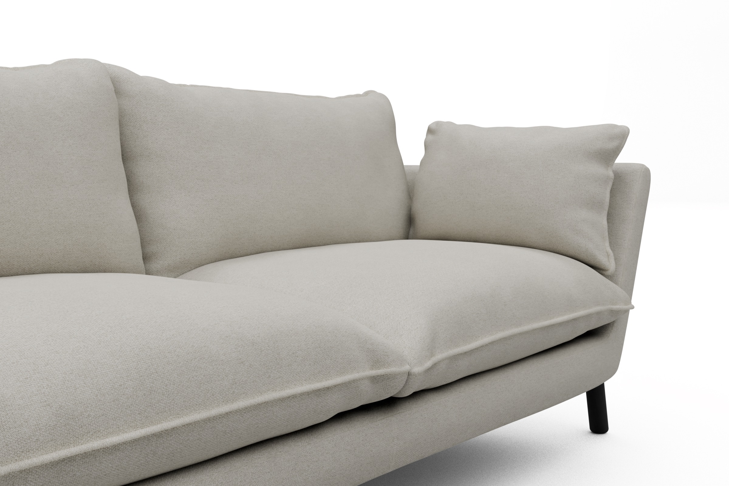 Sofa Emil PREMIUM 2-Sitzer Beinfarbe Eiche Schwarz Denari-Clean-Beige