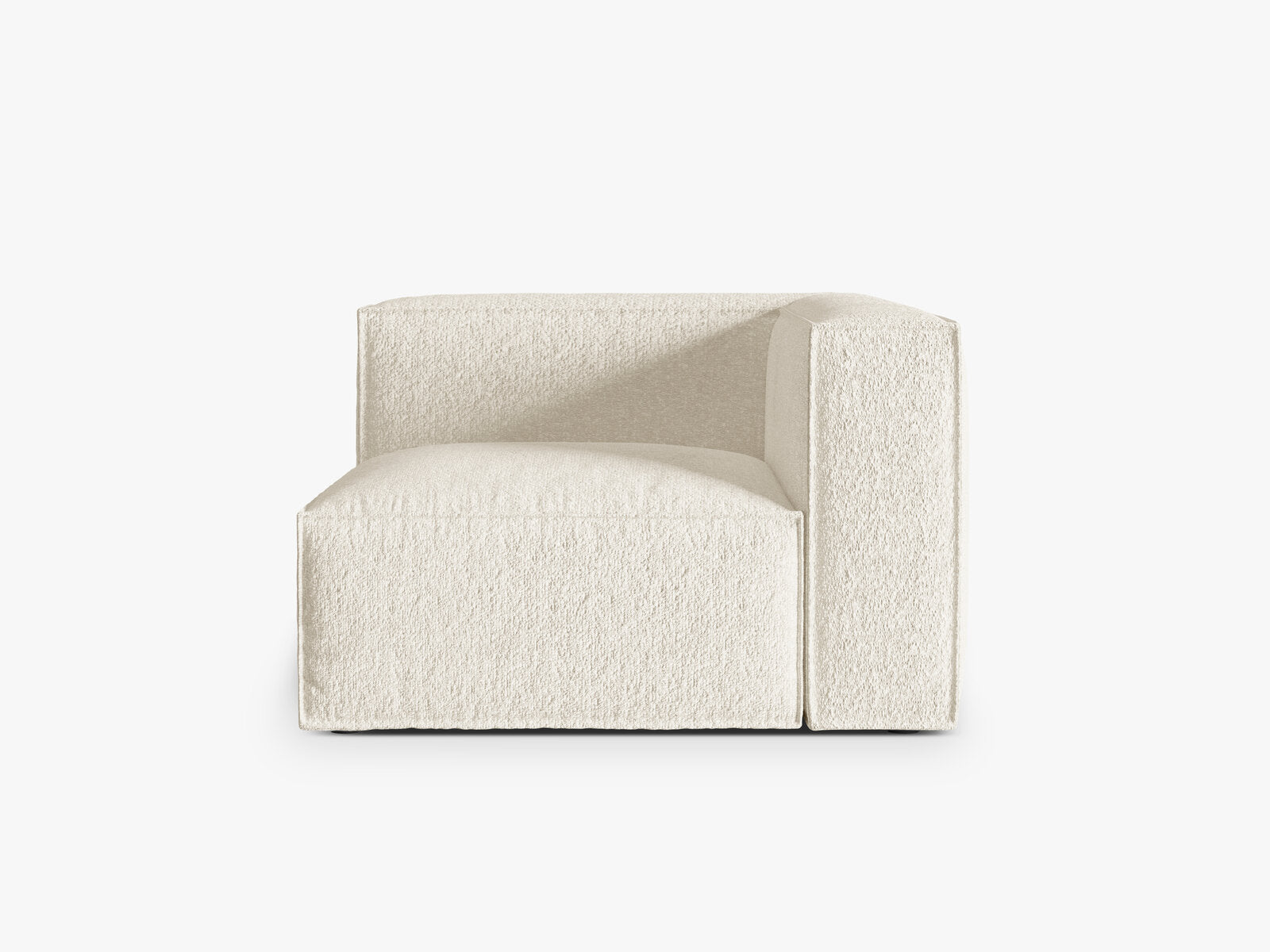 Micadoni Eckmodul Nuria 1-Sitzer Boucle Elfenbein