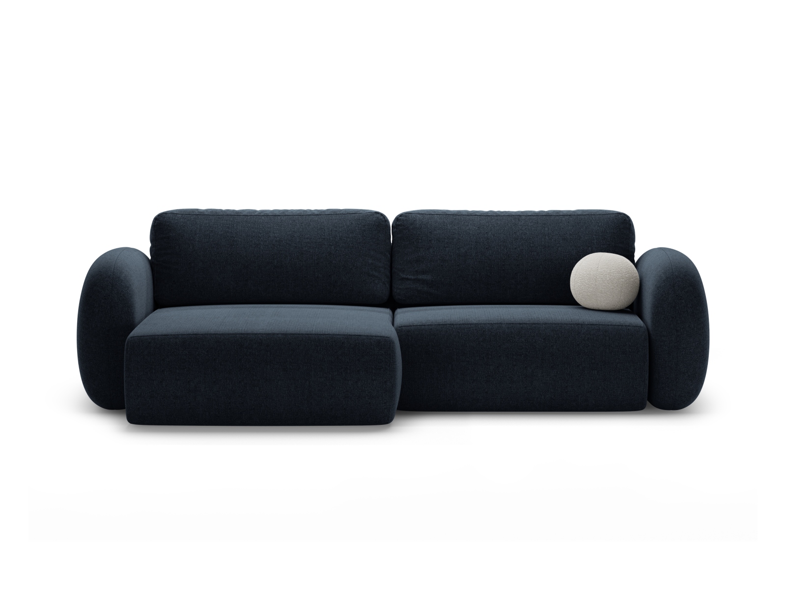 Cosmopolitan Design Wendbares Ecksofa Tonale 4-Sitzer mit Schlaffunktion und Bettkasten Chenille Eden Marineblau