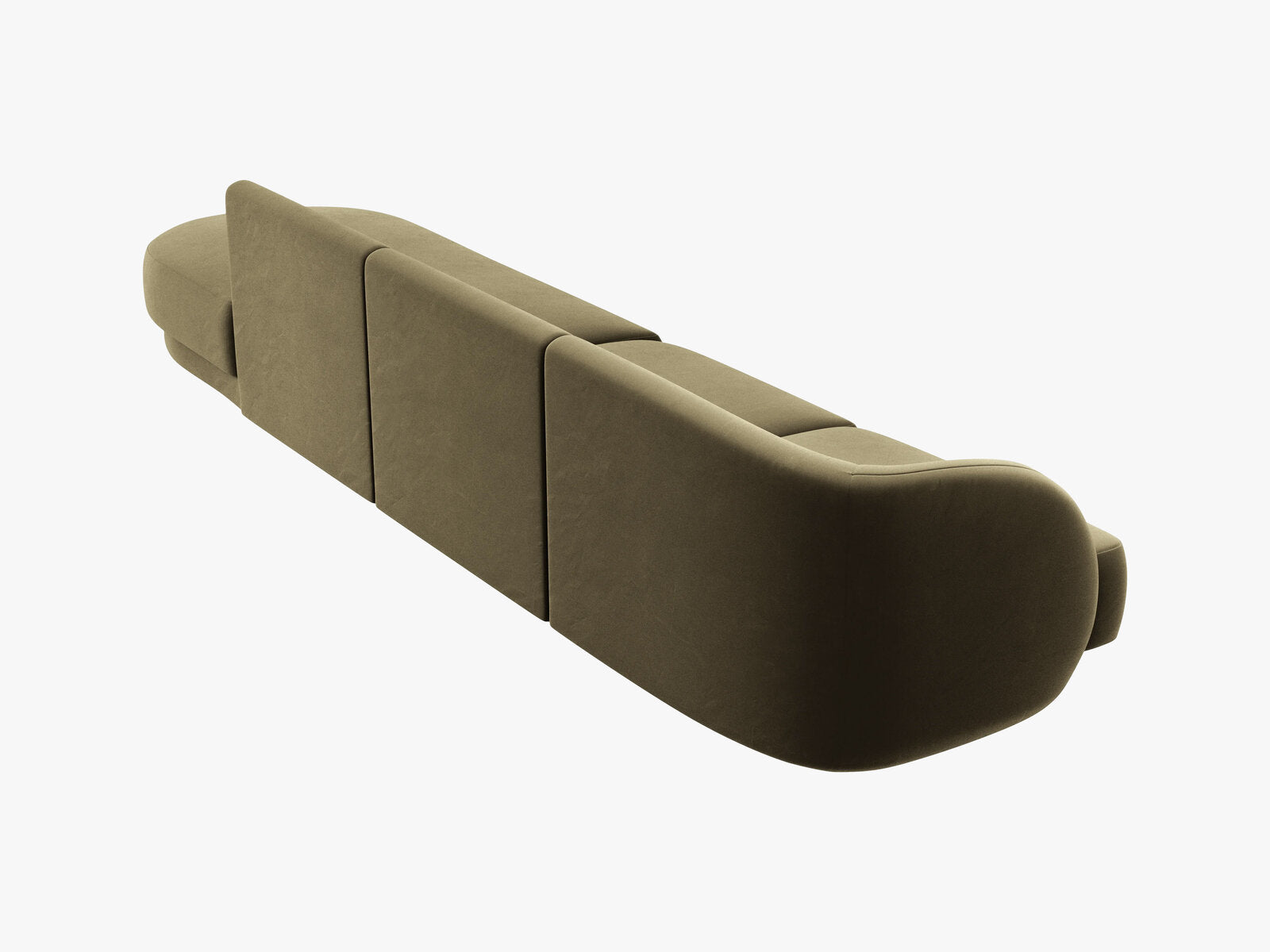 Micadoni Sofa Miley 4-Sitzer Rechts Samt Bluvel Grün