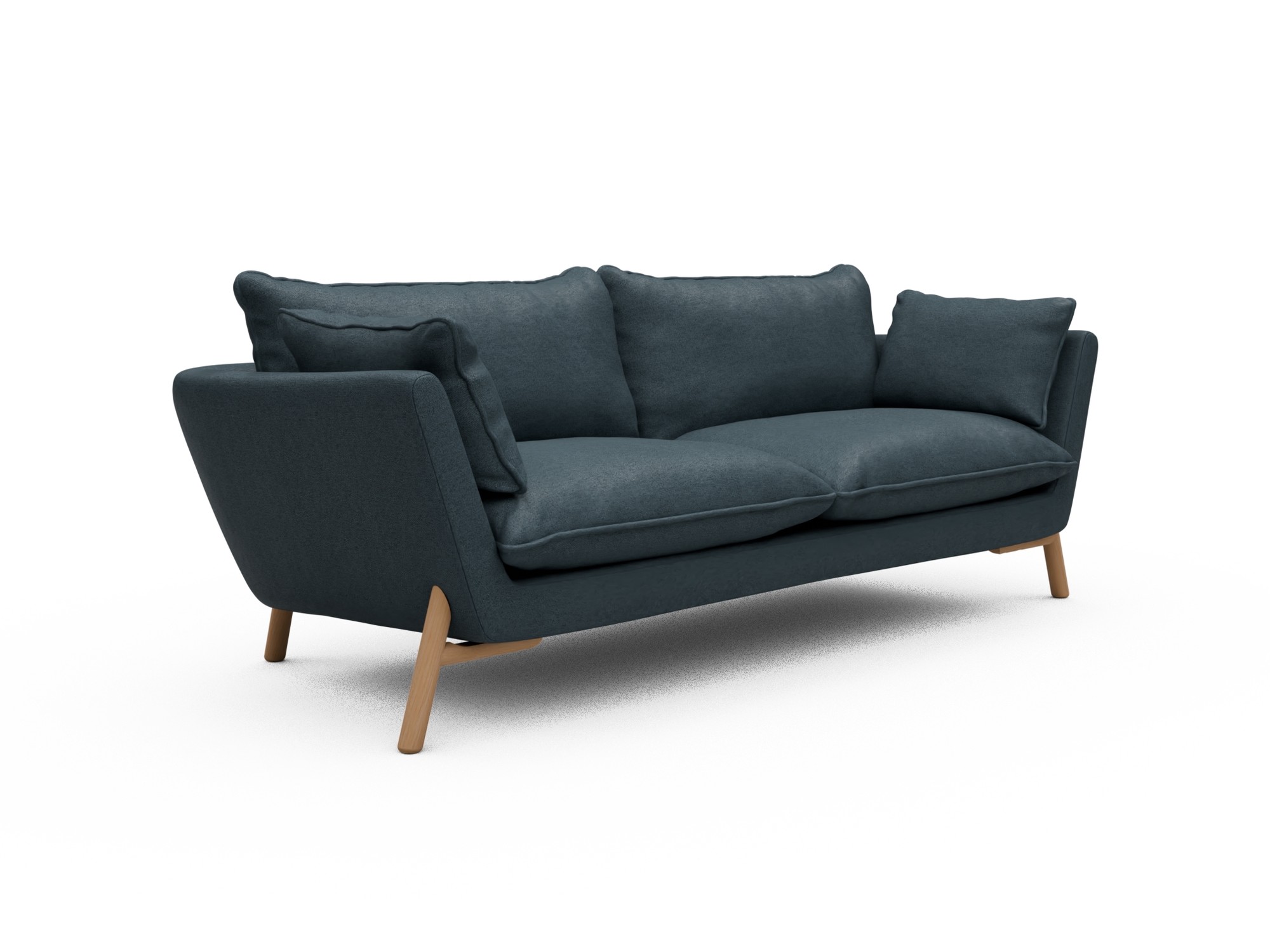 Skandi Home Sofa Emil Soft 3-Sitzer Beinfarbe Eiche Natur Denari-Royal-Blue moebelfaktor
